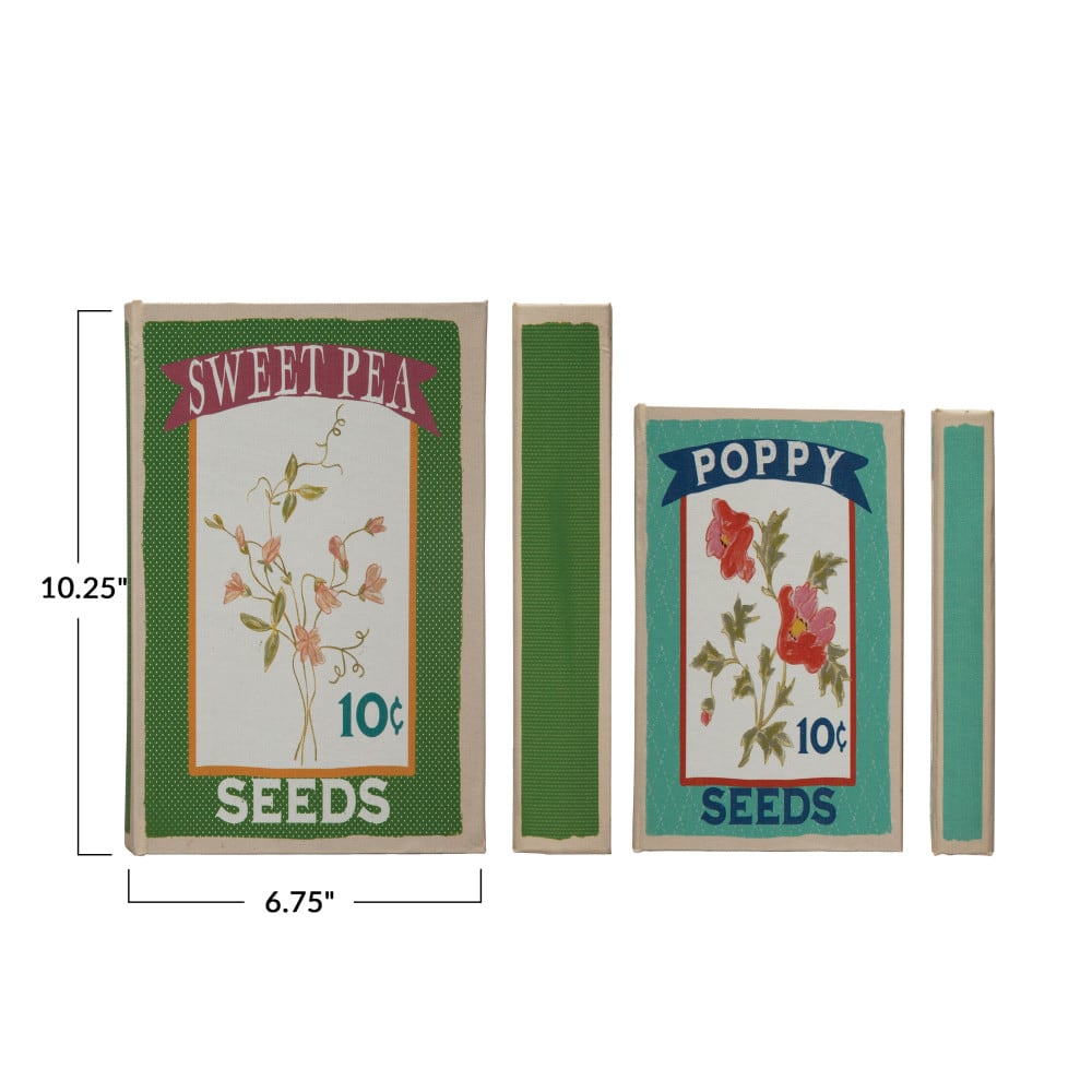 Hello Honey&#xAE; Multicolored Decorative Hard-Sided Canvas Book Storage Boxes Set