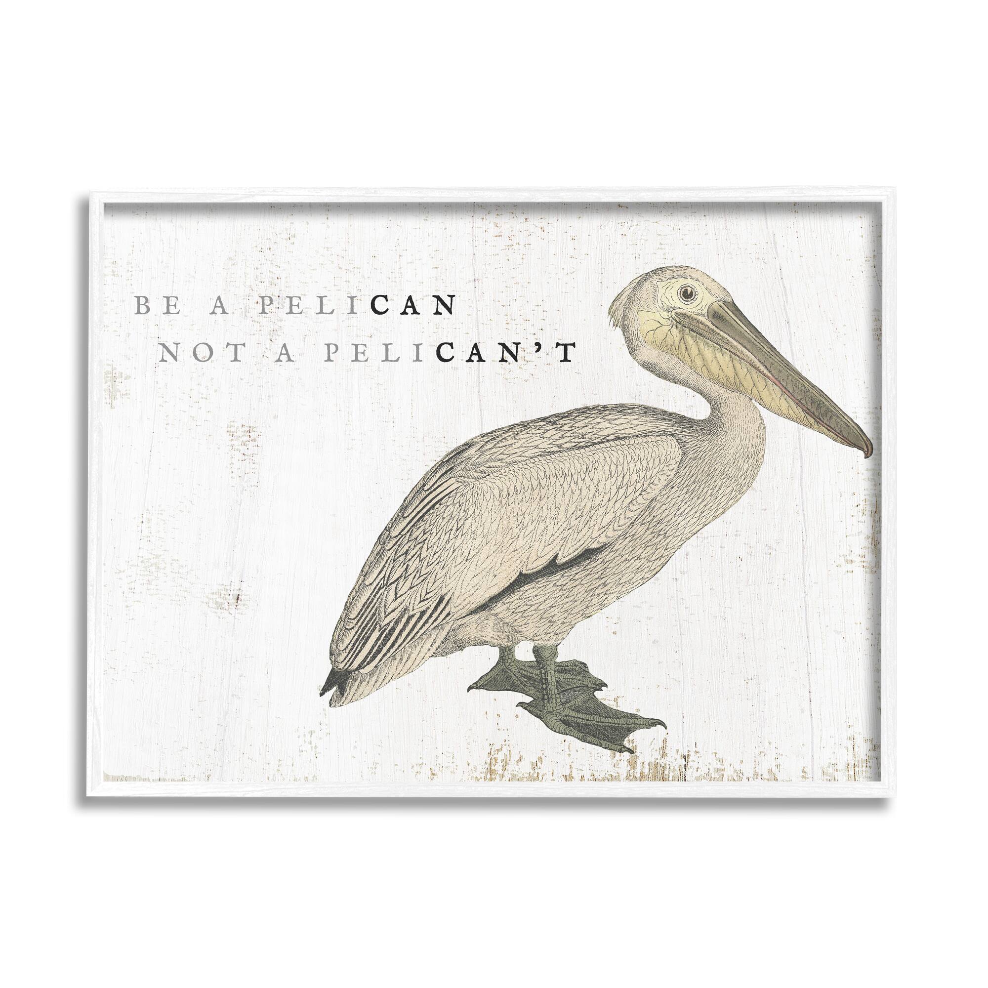 Stupell Industries Be Pelican not Pelican't Funny Beach Phrase Pun Framed Wall Art