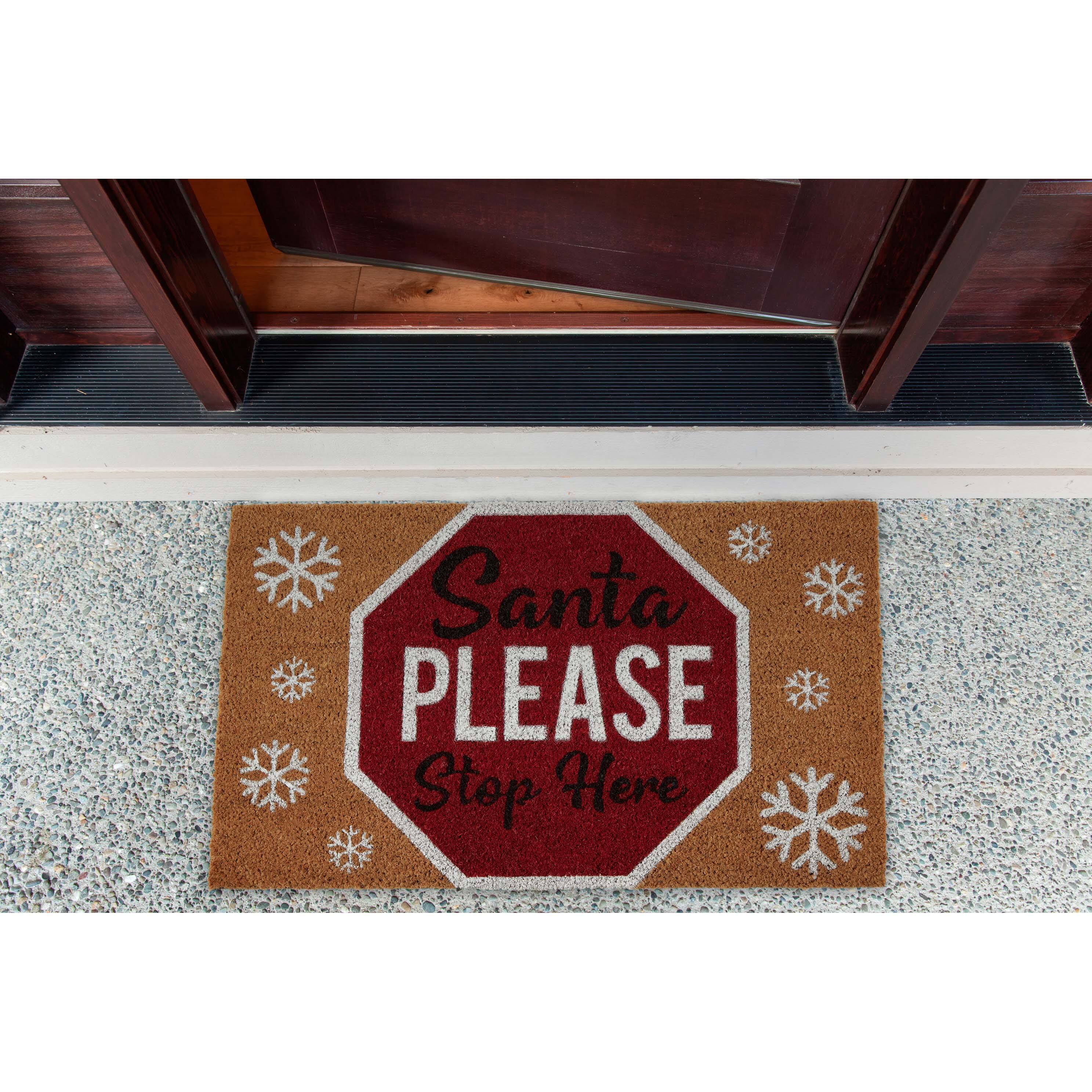 DII® Santa Please Stop Sign Doormat
