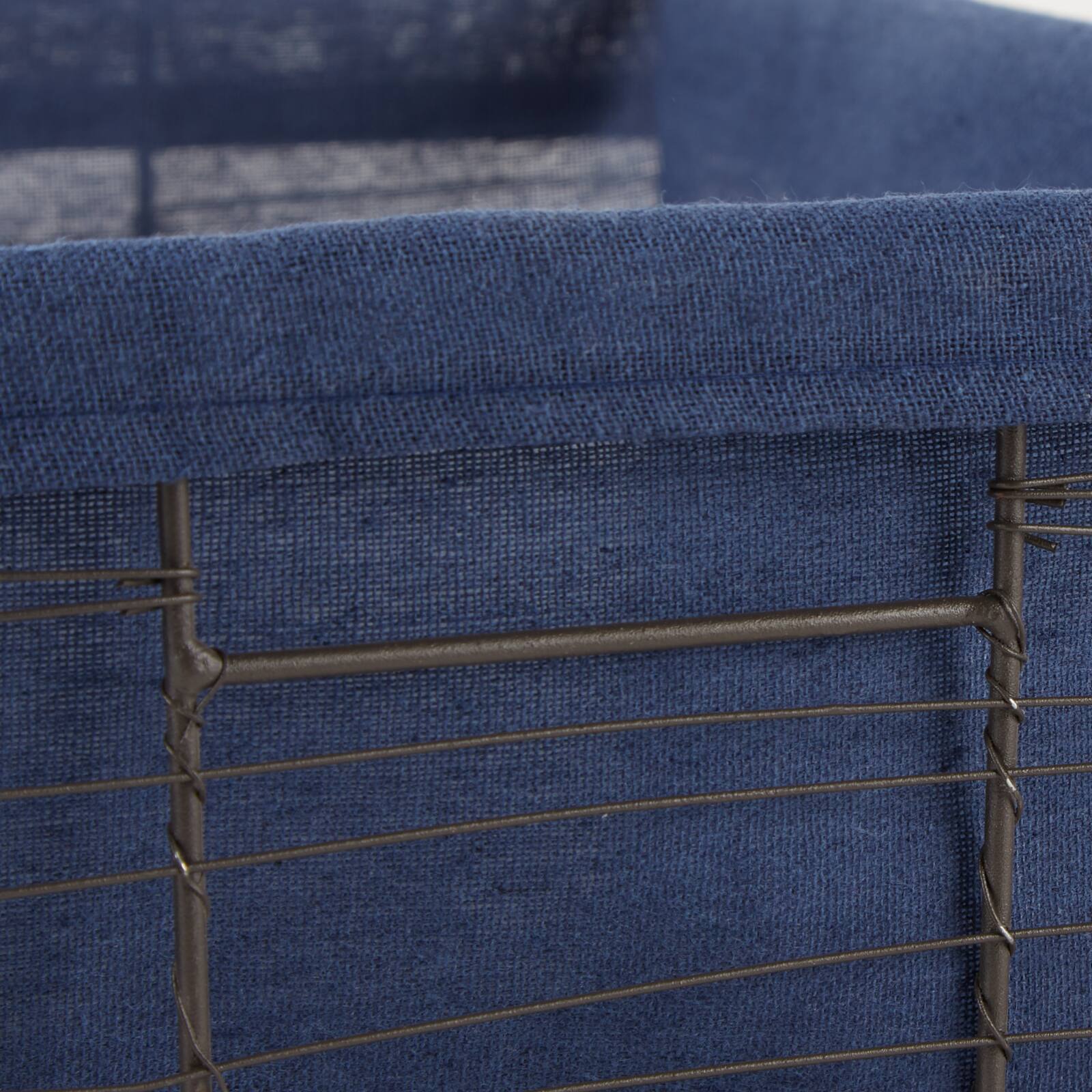 DII® Medium Vintage Gray Wire Basket with French Blue Liner, 2ct.