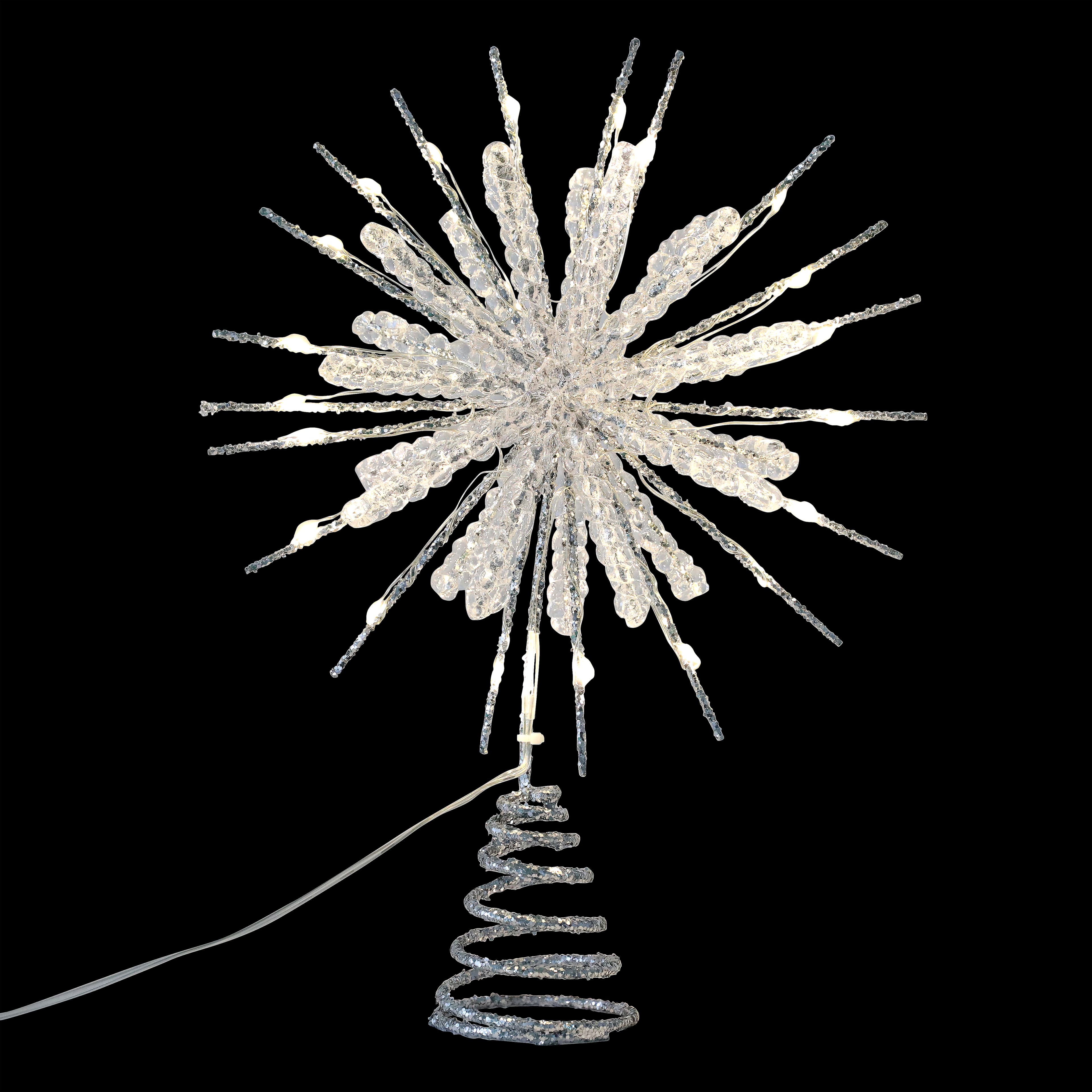 12&#x22; Silver Exploding Star Lighted Tree Topper by Ashland&#xAE;