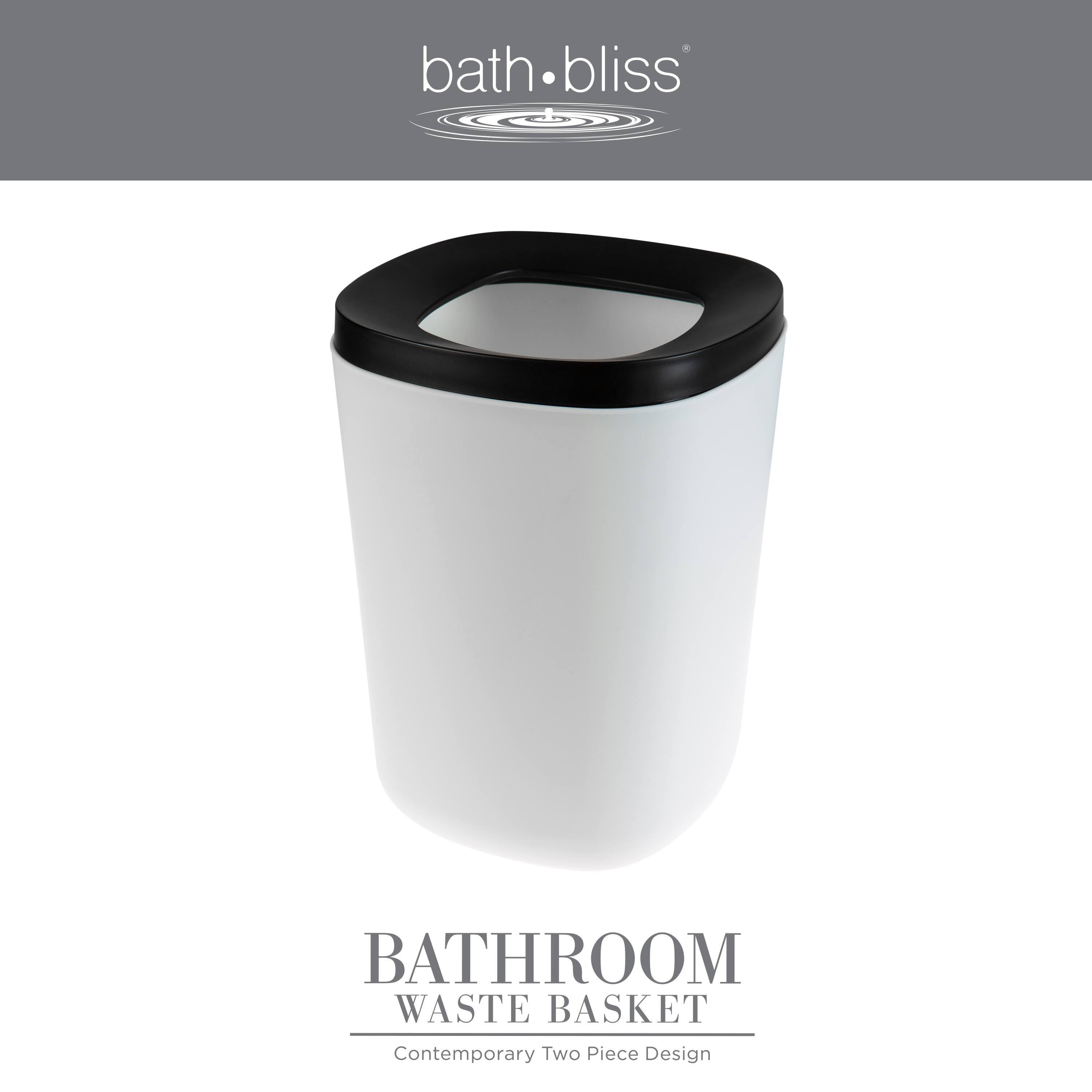 Bath Bliss Black &#x26; White 5L Wastebasket