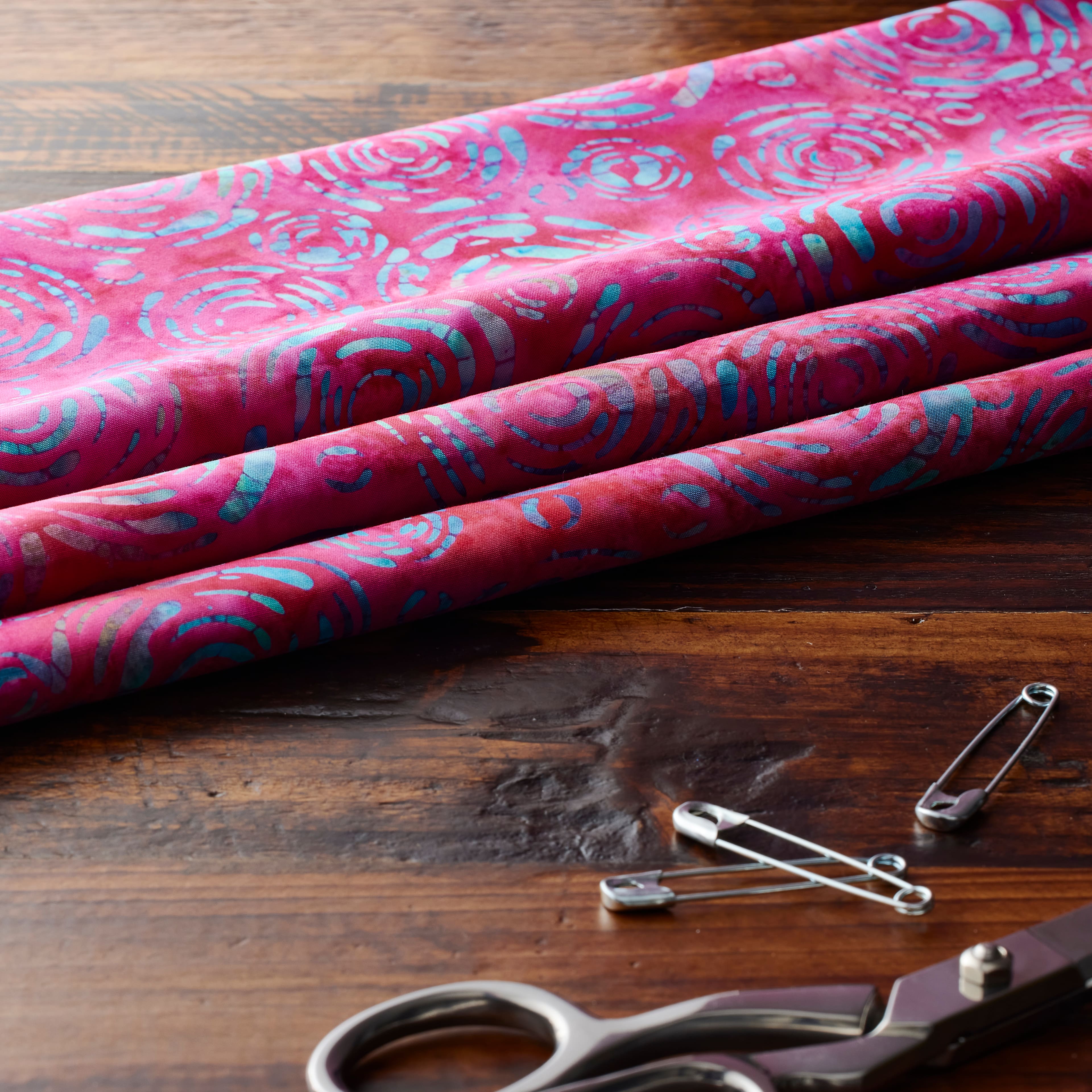 Feldman Premium Indonesian Batik Raspberry Turquoise Cotton Fabric