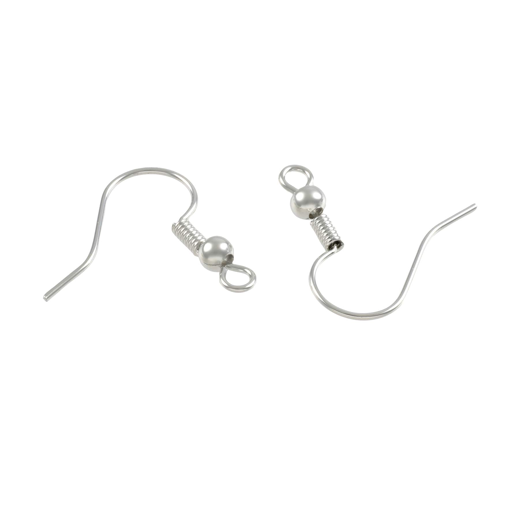 Buy in Bulk - 9 Pack: Rhodium Fish Hook Earwires by Bead Landing