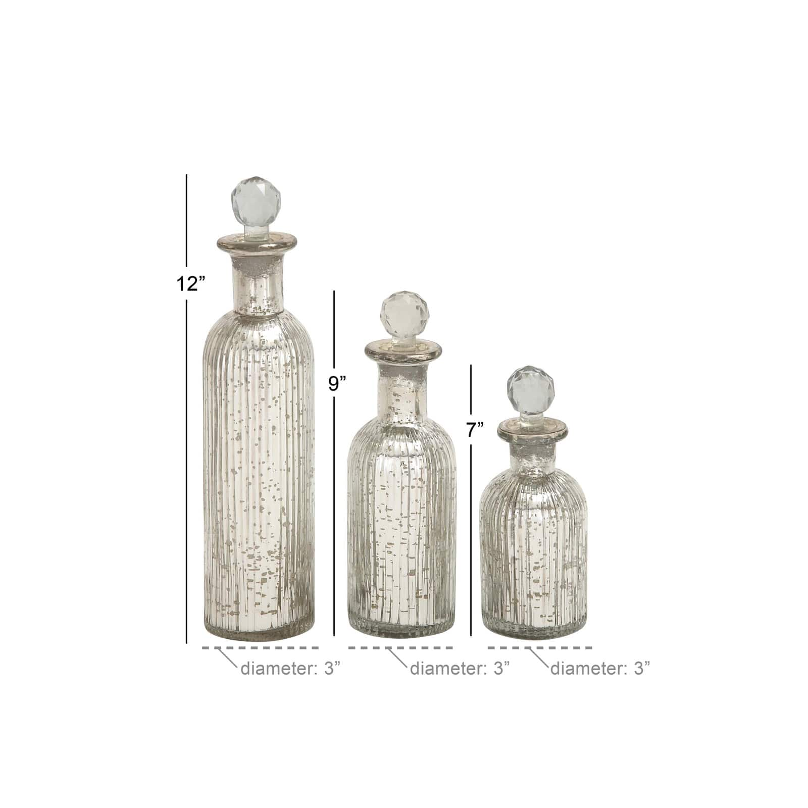 Clear Glass Glam Decorative Jars, 3ct.