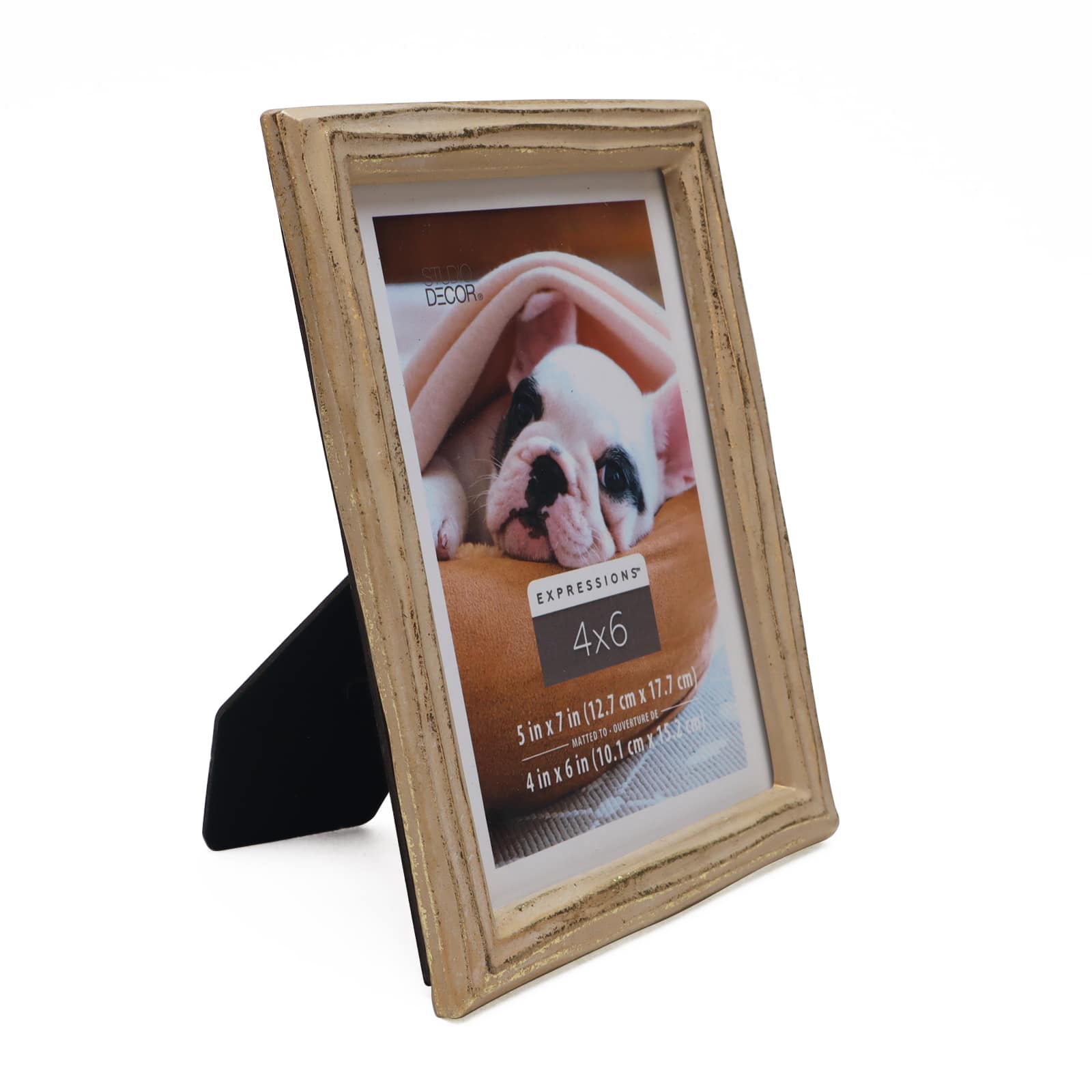 Gilded Faux Wood 4&#x22; x 6&#x22; Frame with Mat, Expressions&#x2122; by Studio D&#xE9;cor&#xAE;