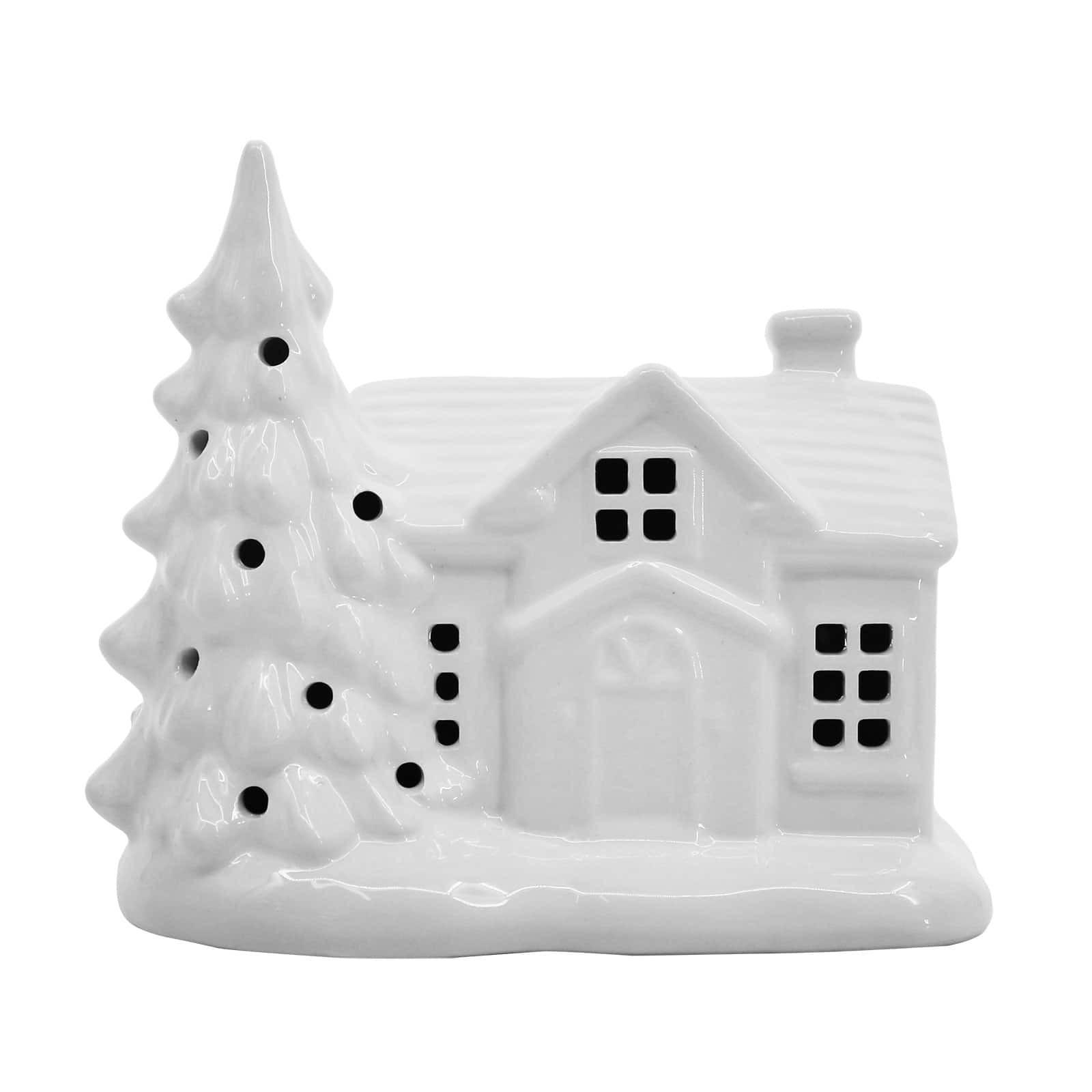 6&#x22; Pre-Lit Ceramic House Decoration by Ashland&#xAE;