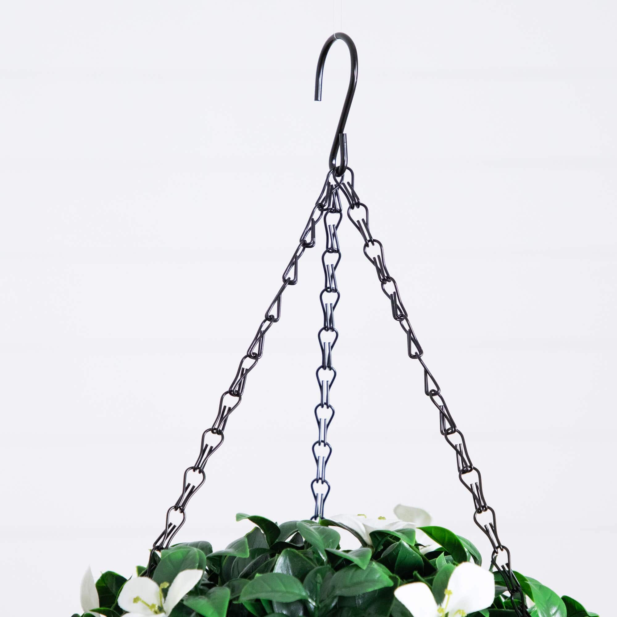 18in. UV Resistant Artificial Gardenia Hanging Basket (Indoor/Outdoor)