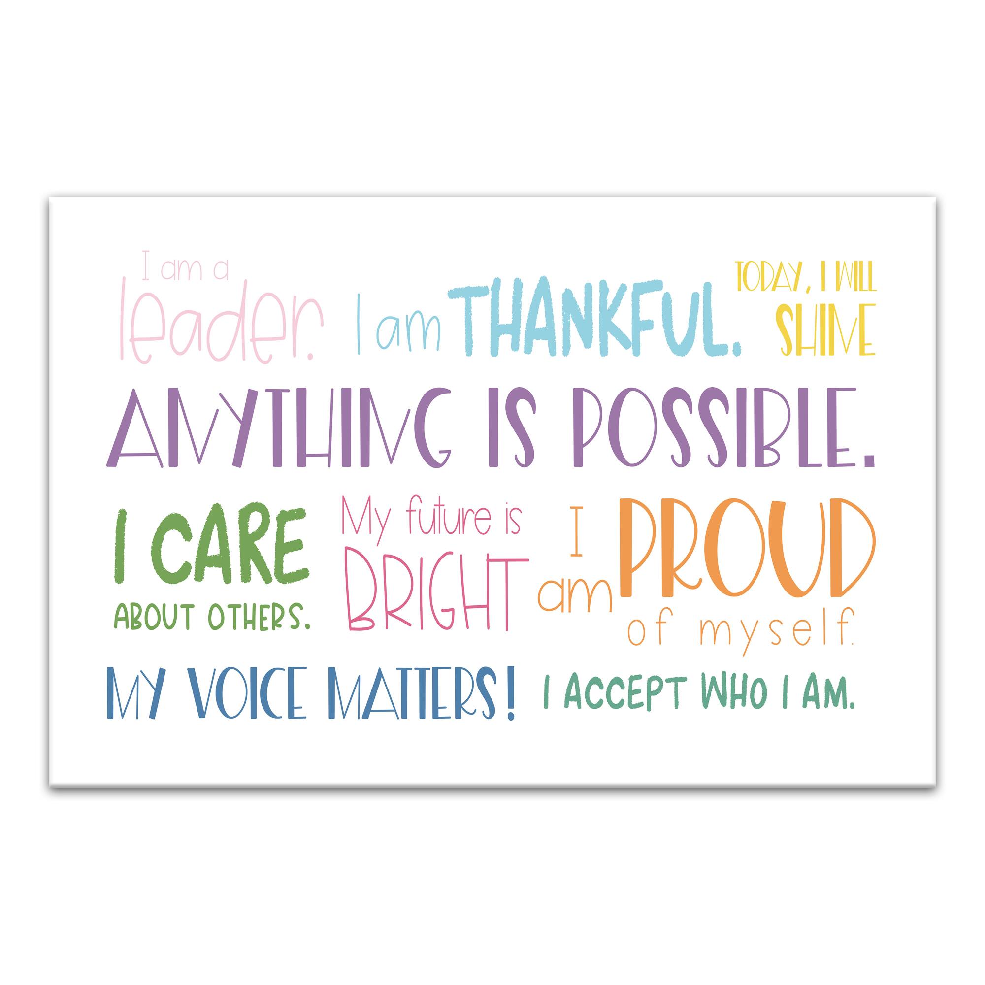 I Am Words 20&#x22; x 30&#x22; Canvas Wall Art