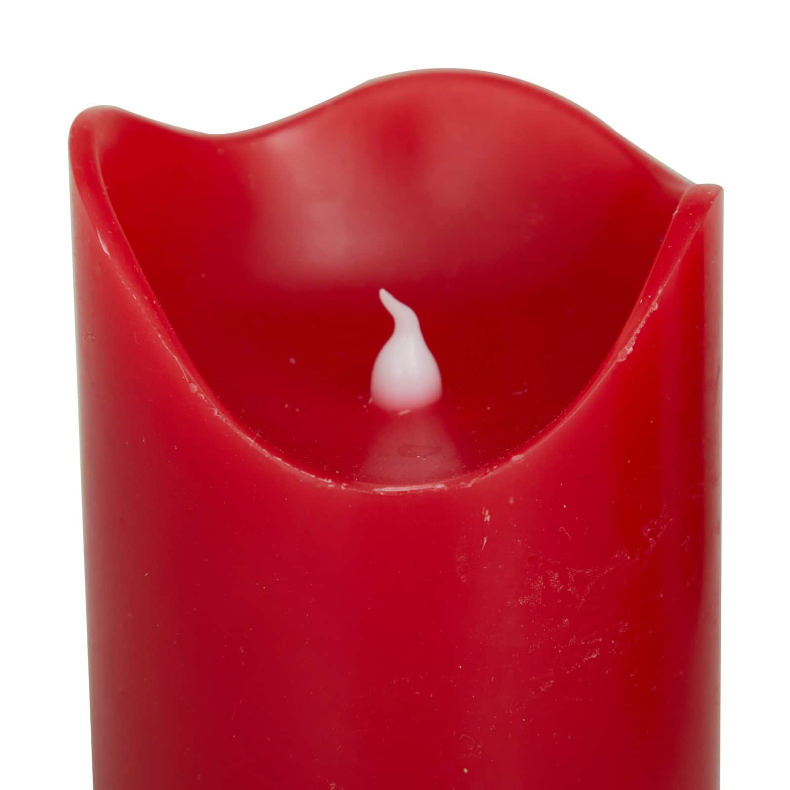 Red Traditional Flameless Candle Set