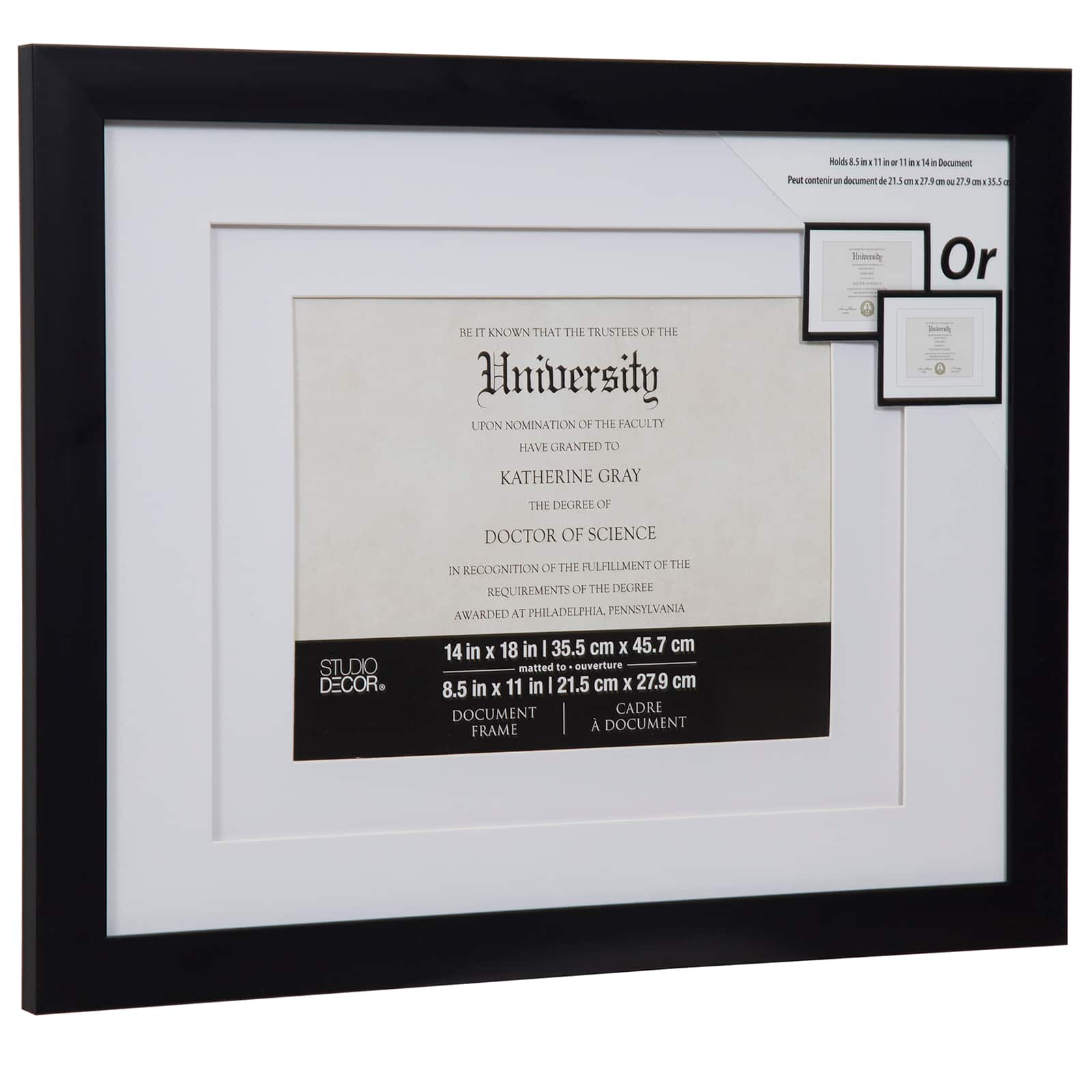 6 Pack: Black 8.5&#x22; x 11&#x22; Document Frame with Double Mat by Studio D&#xE9;cor&#xAE;