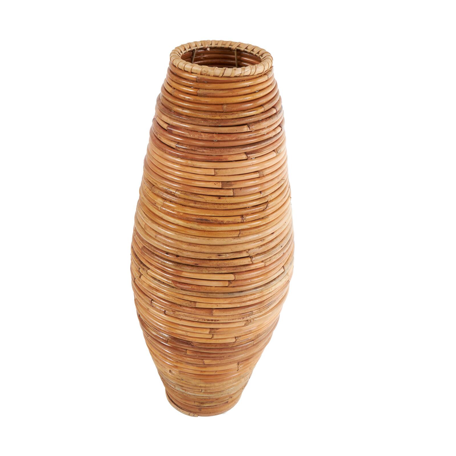 28&#x22; Brown Rattan Handmade Wrapped Vase