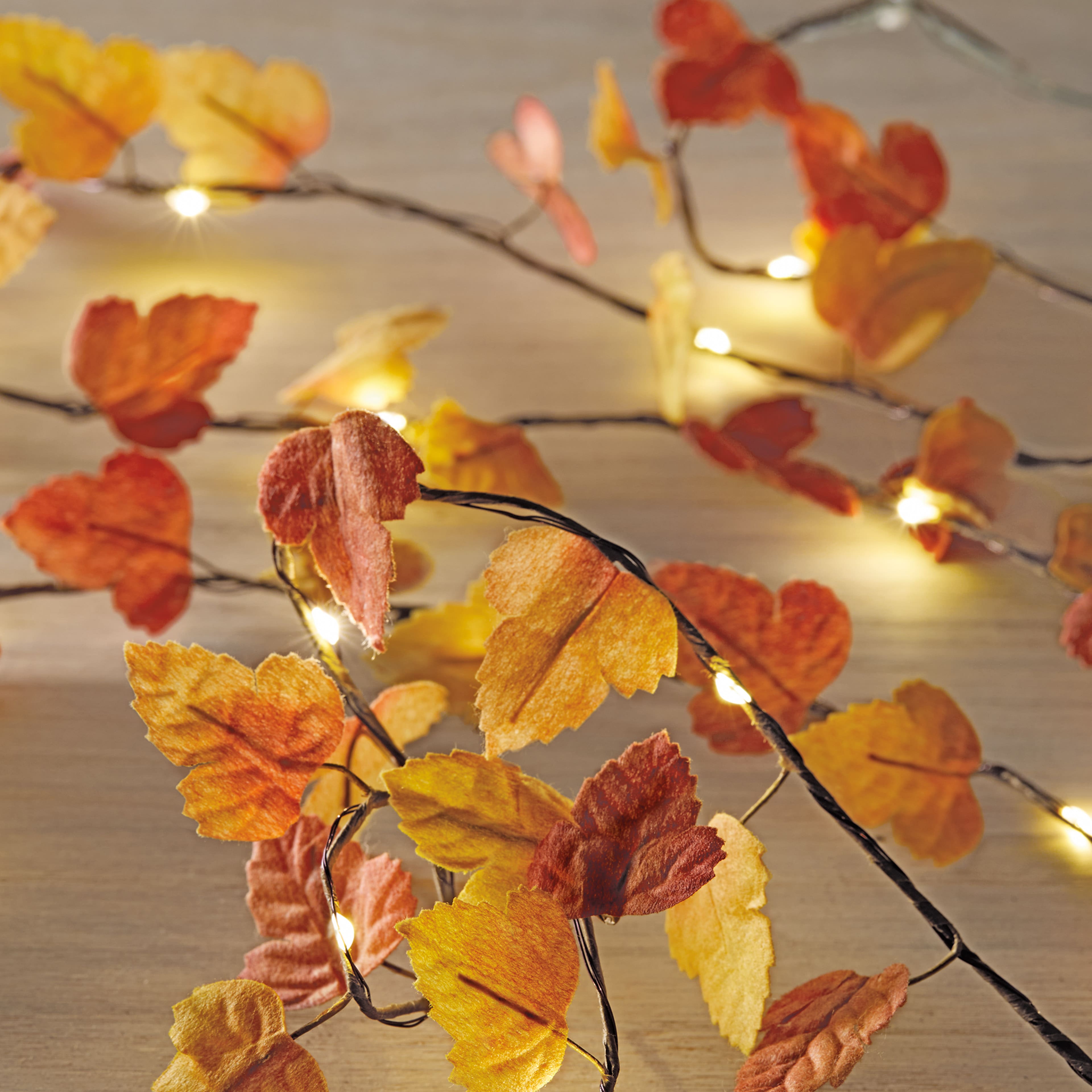 18ct. Warm White LED Brown Maple Leaf String Lights by Ashland&#xAE;