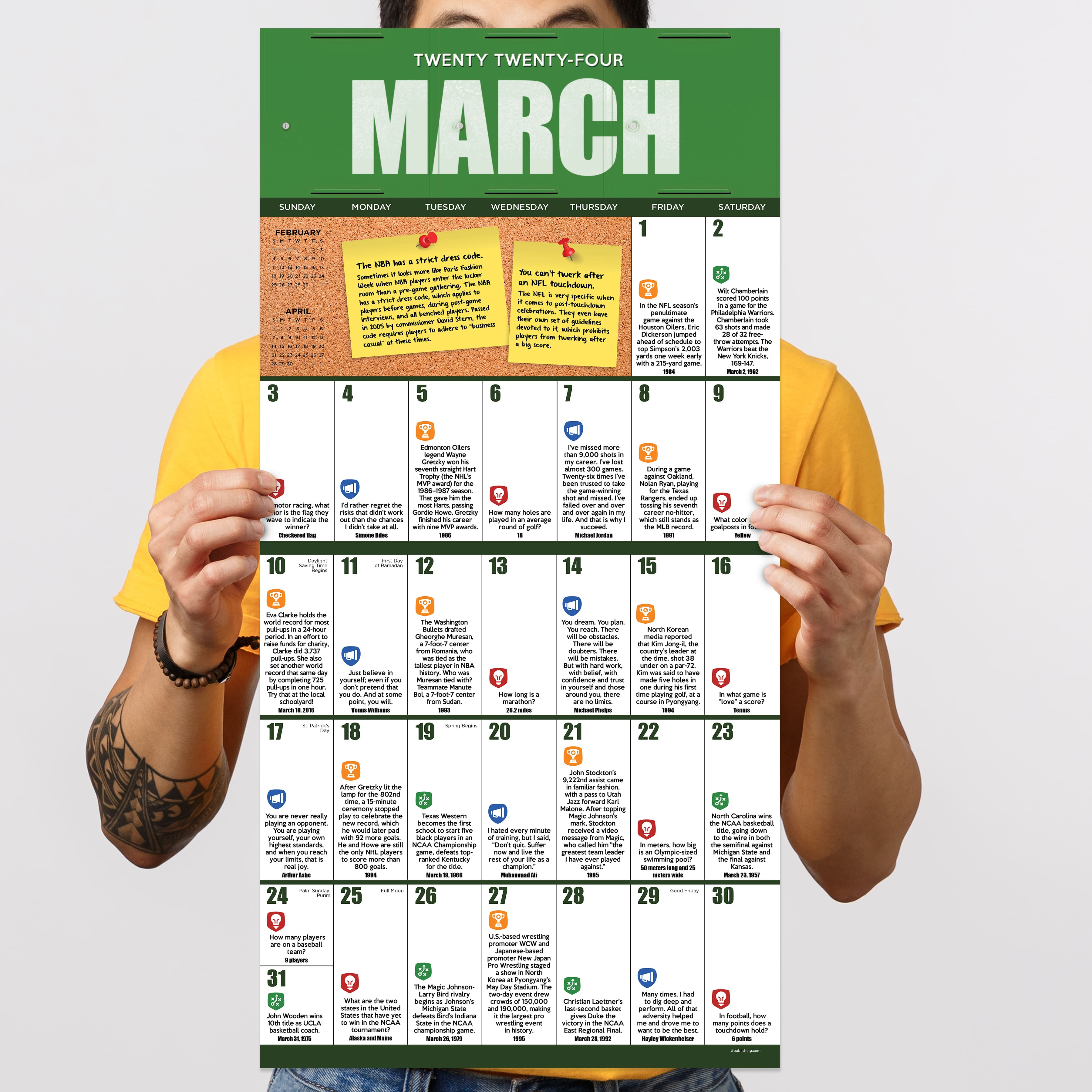 TF Publishing 2024 Sports Facts & Trivia Wall Calendar | Michaels TF Publishing 2024 Sports Facts & Trivia Wall Calendar | Michaels