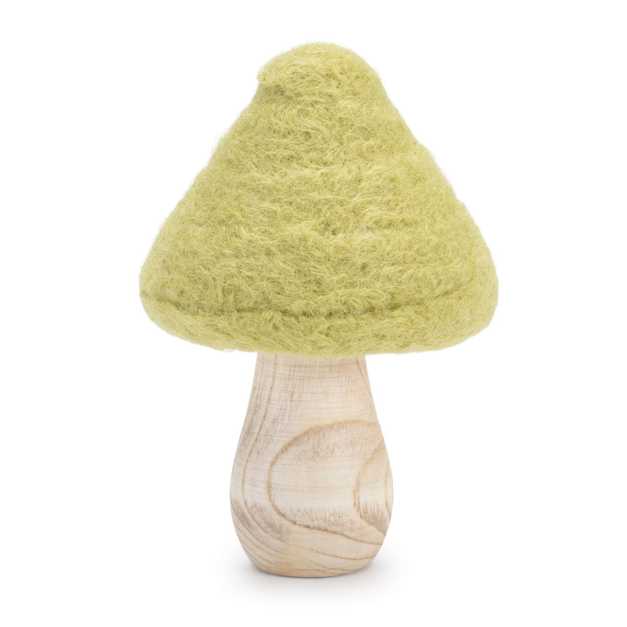 4.25&#x22; Felt &#x26; Wood Mushroom D&#xE9;cor Set