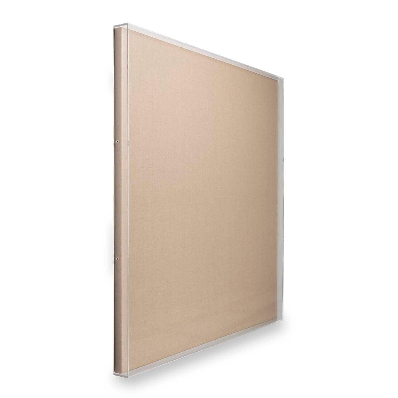 Wexel Art 2&#x22; Depth Clear UV Grade Acrylic Shadowbox with Beige Linen Stretched Canvas