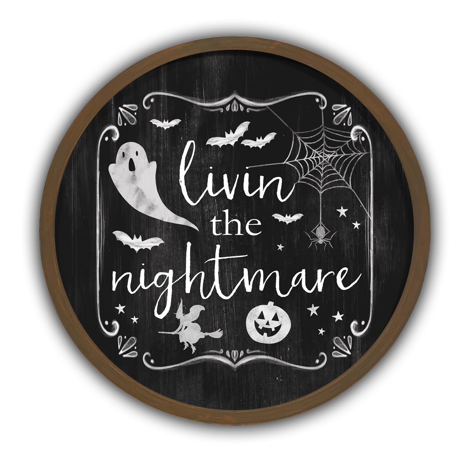 Livin the Nightmare Round Framed Print