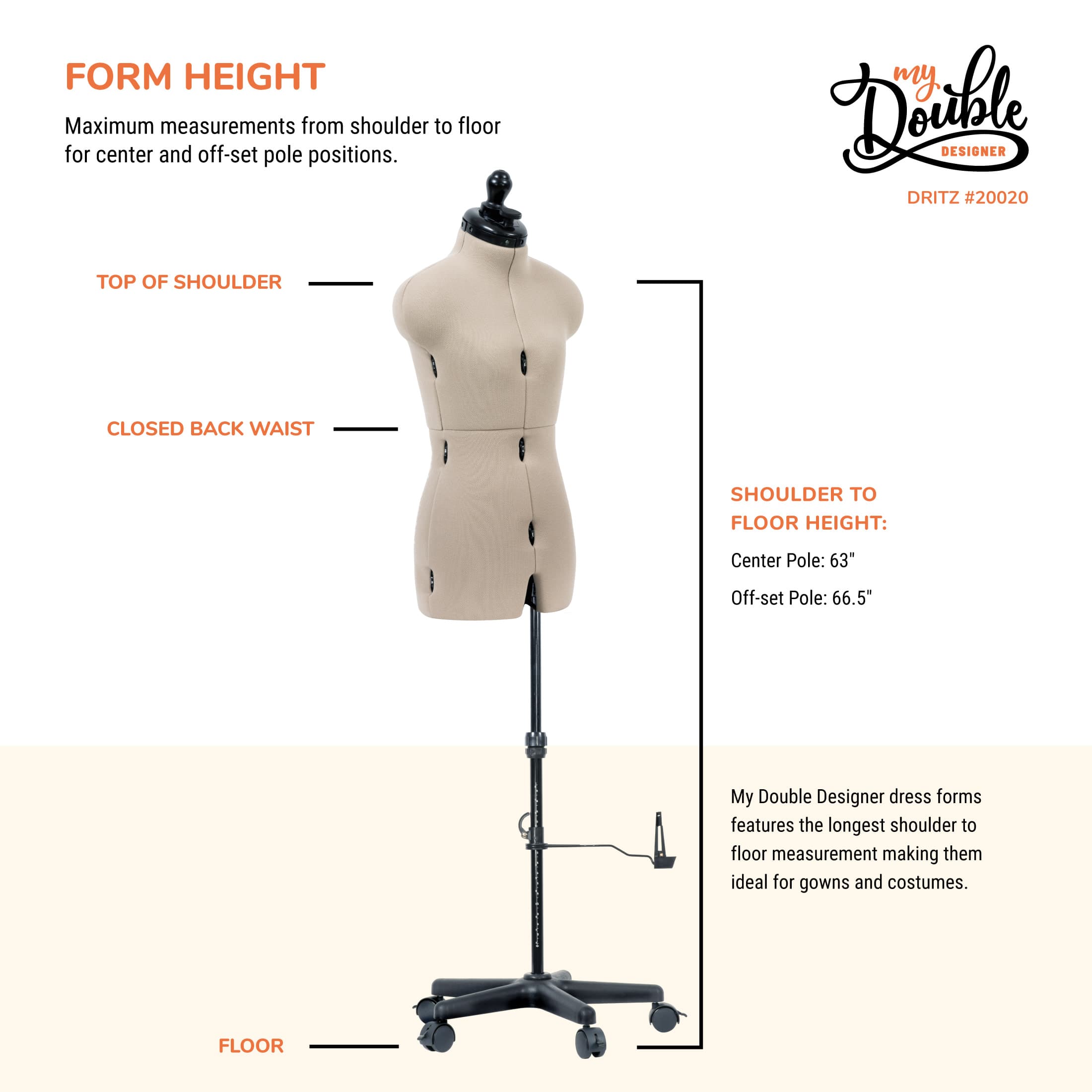 Dritz&#xAE; My Double Designer Petite Dress Form with Adjustable Tri-Pod Stand