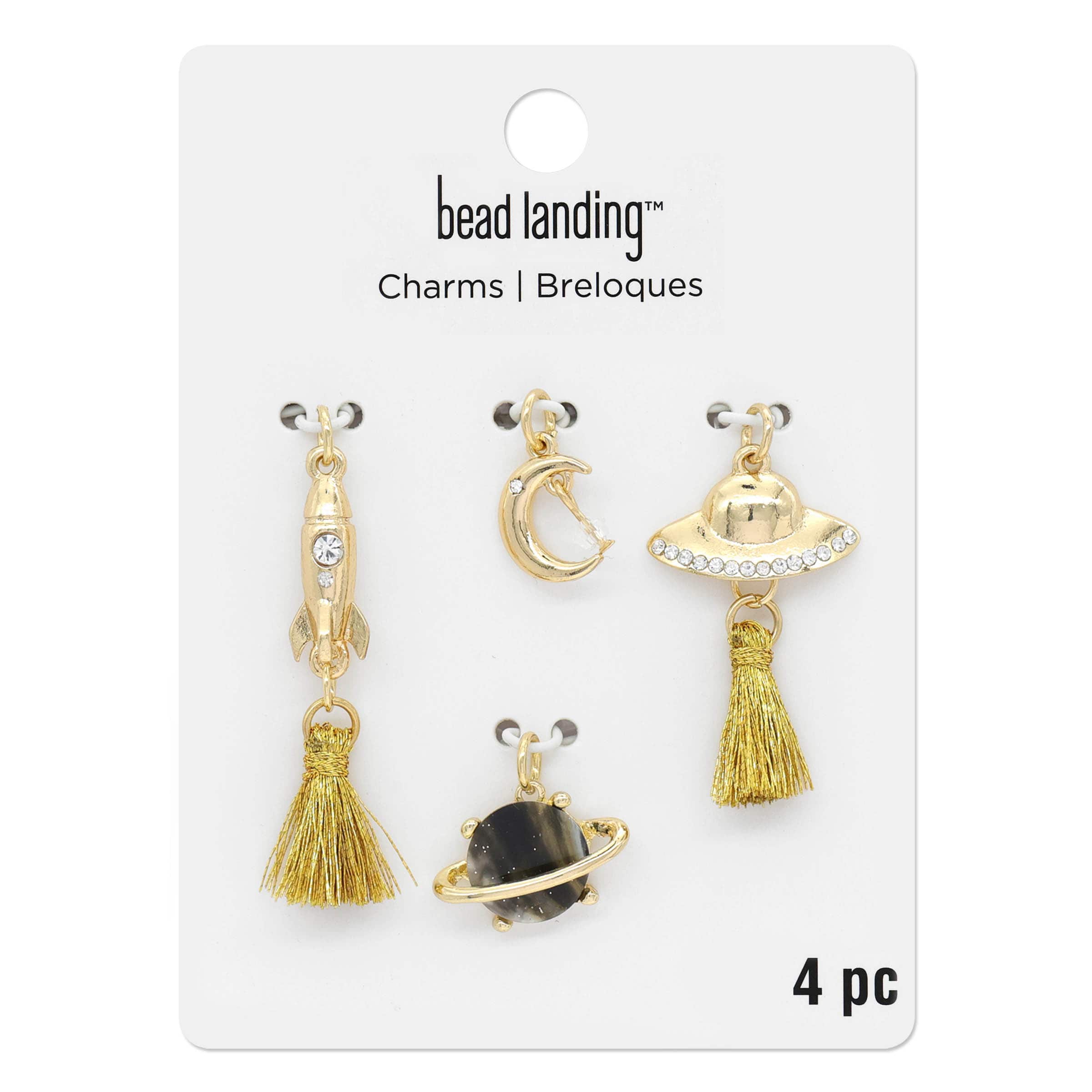 12 Pack: Gold Metal Outer Space Charm Set by Bead Landing&#x2122;