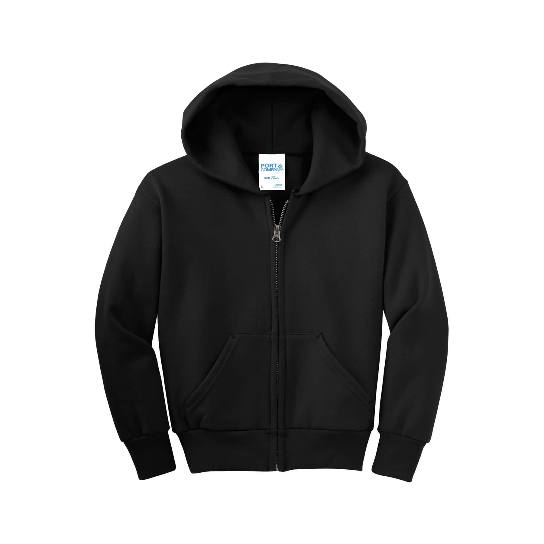 Port &#x26; Company&#xAE; Youth Core Fleece Full-Zip Hooded Sweatshirt