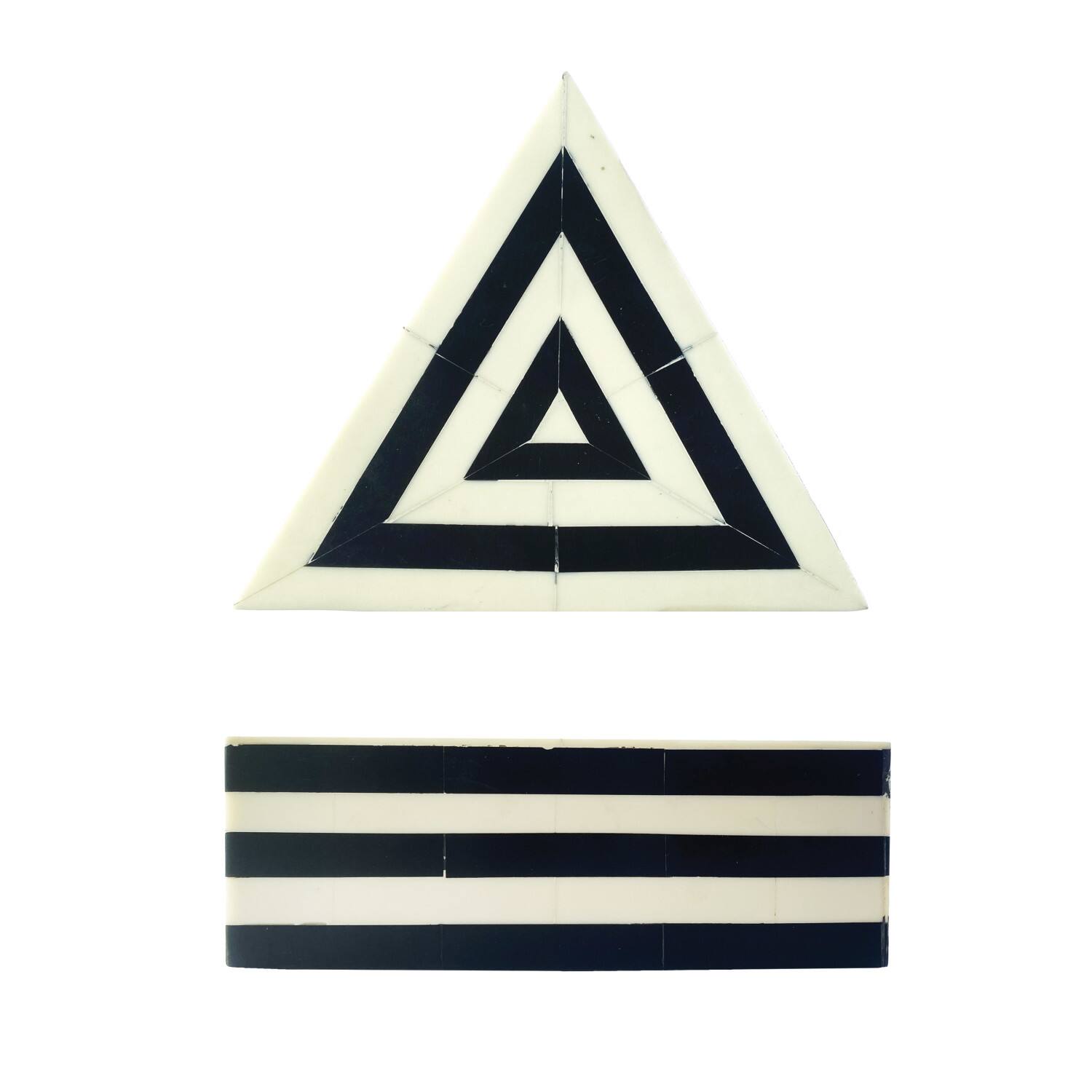 Hello Honey&#xAE; 7&#x22; Black &#x26; White Striped Triangular Box