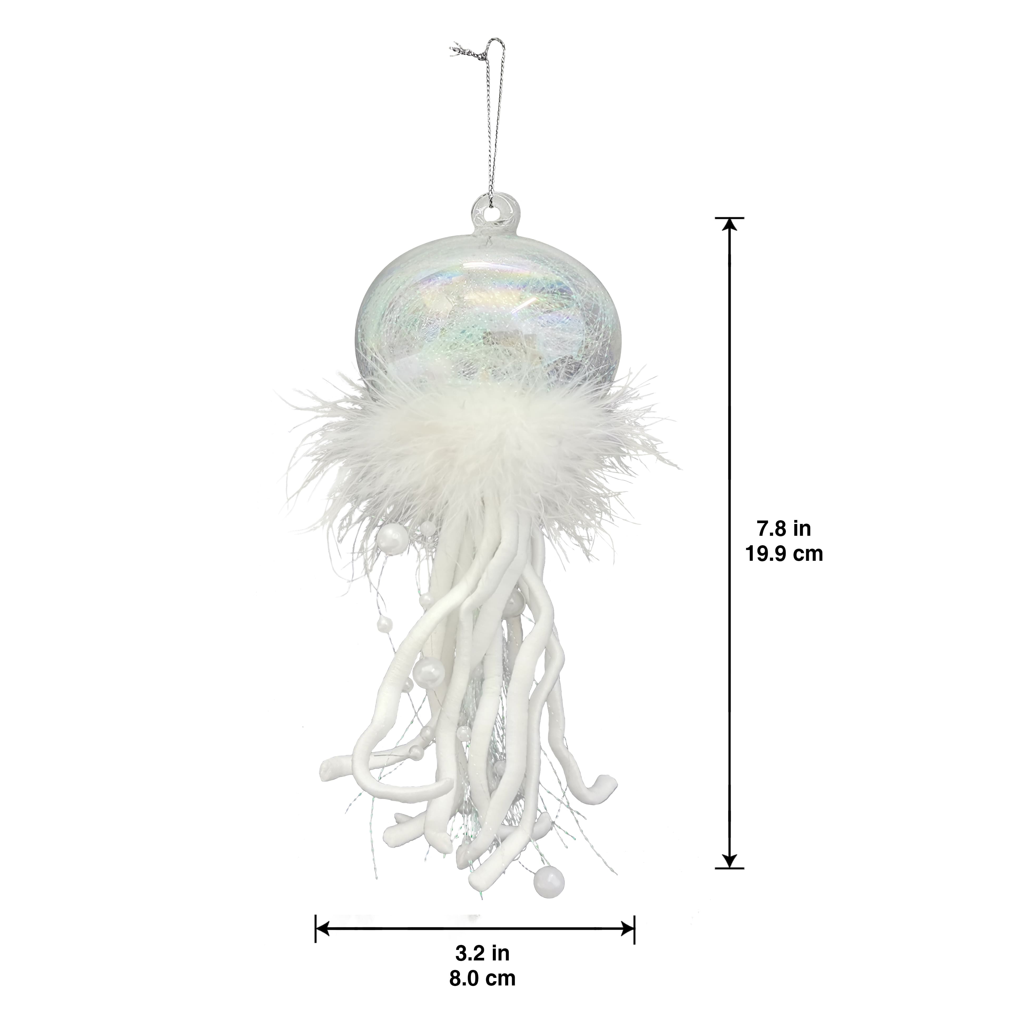 8.25&#x22; White Jellyfish Glass Ornament by Ashland&#xAE;