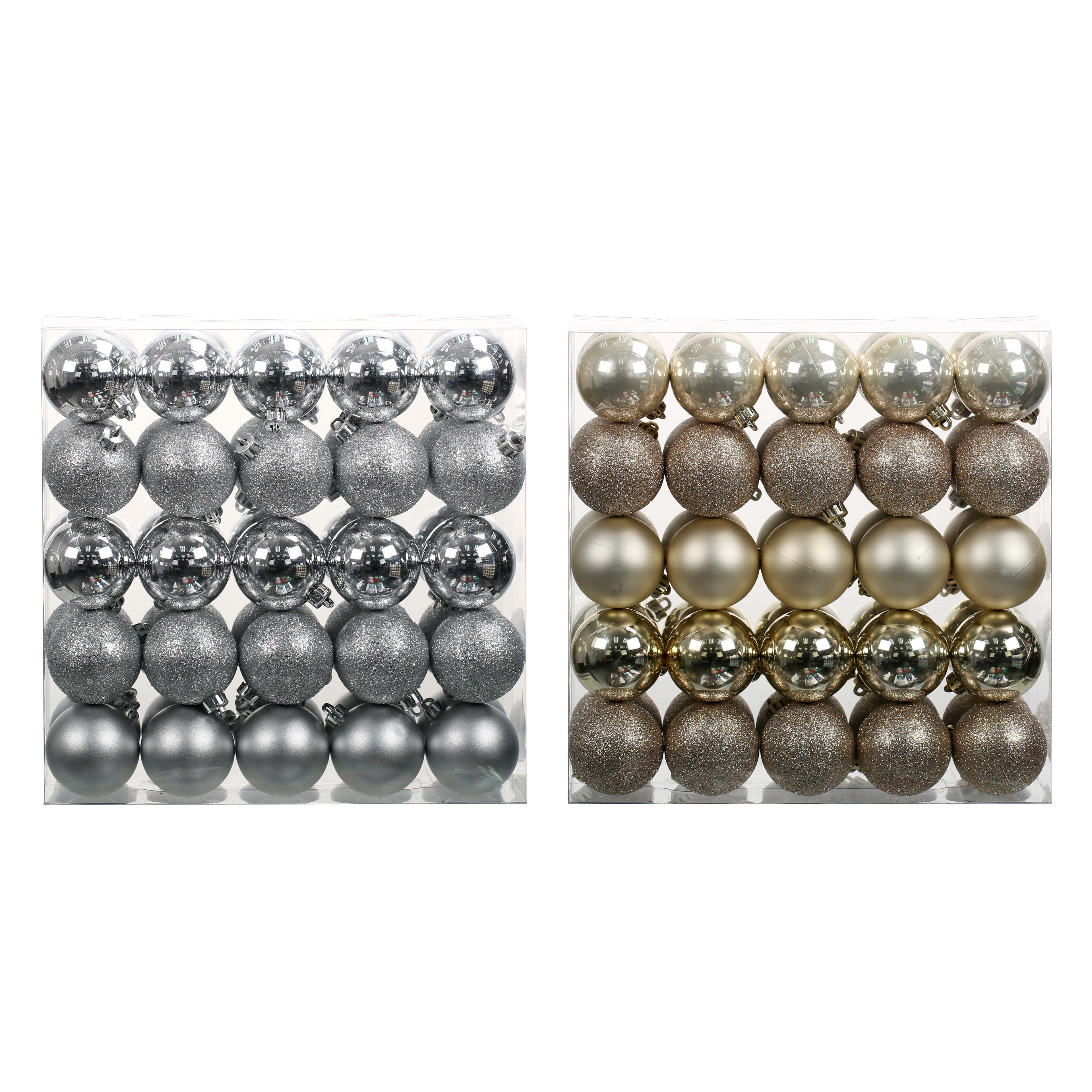 Assorted 50 Pack 2&#x22; Metallic Shatterproof Ball Christmas Ornaments by Ashland&#xAE;