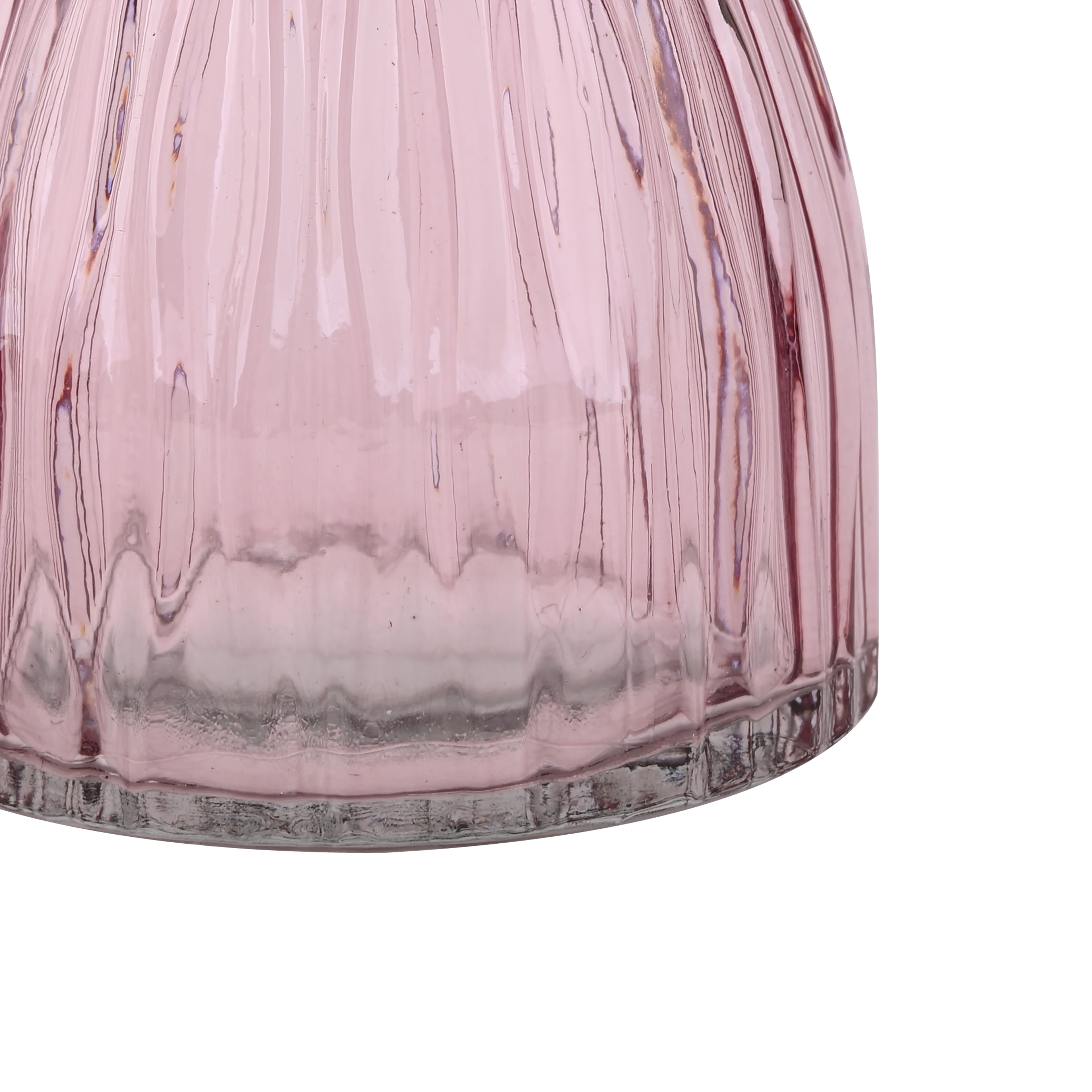 4&#x22; Ribbed Glass Vase Decorative Container by Ashland&#xAE;