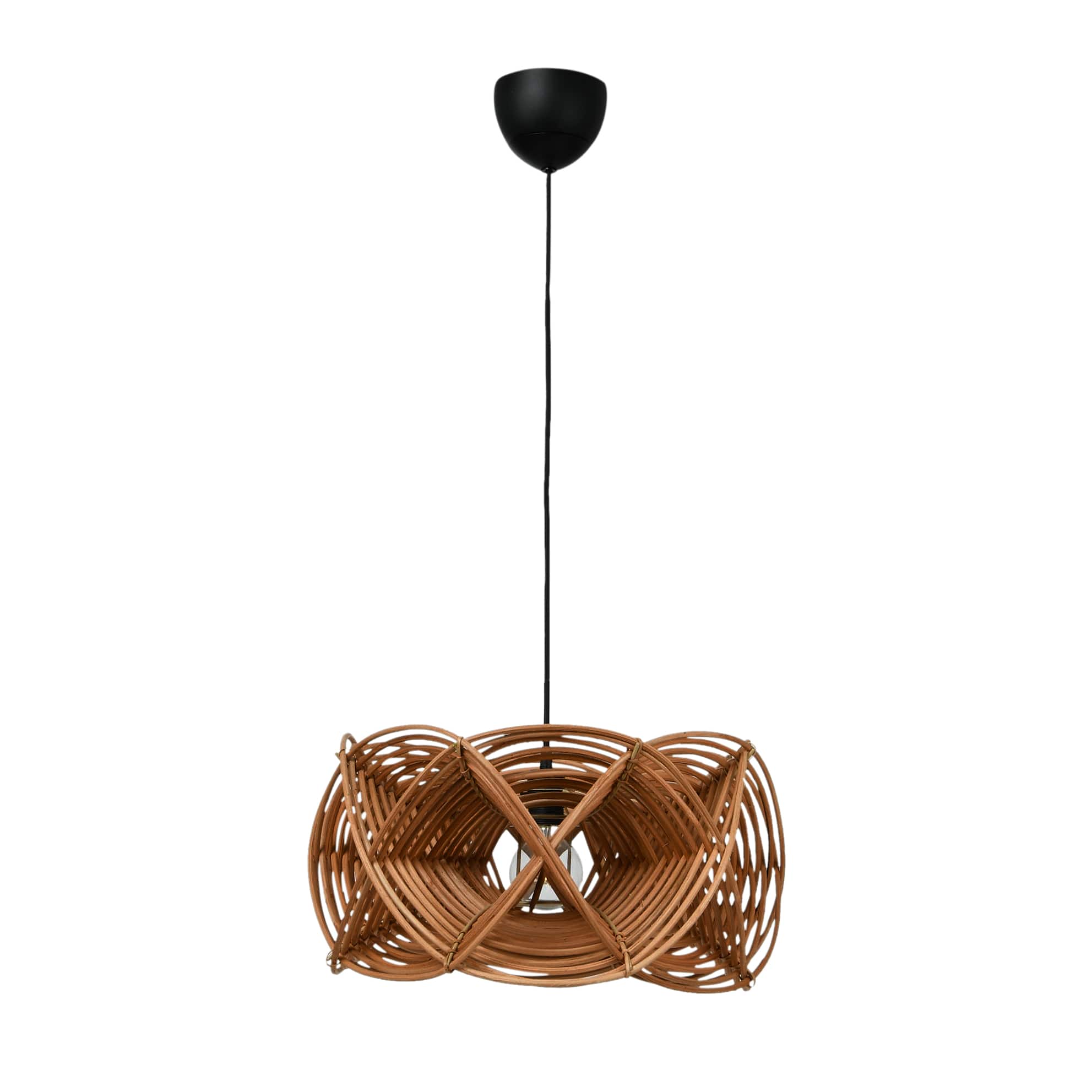 Hello Honey® 21" Natural Modern Woven Rattan Ceiling Light