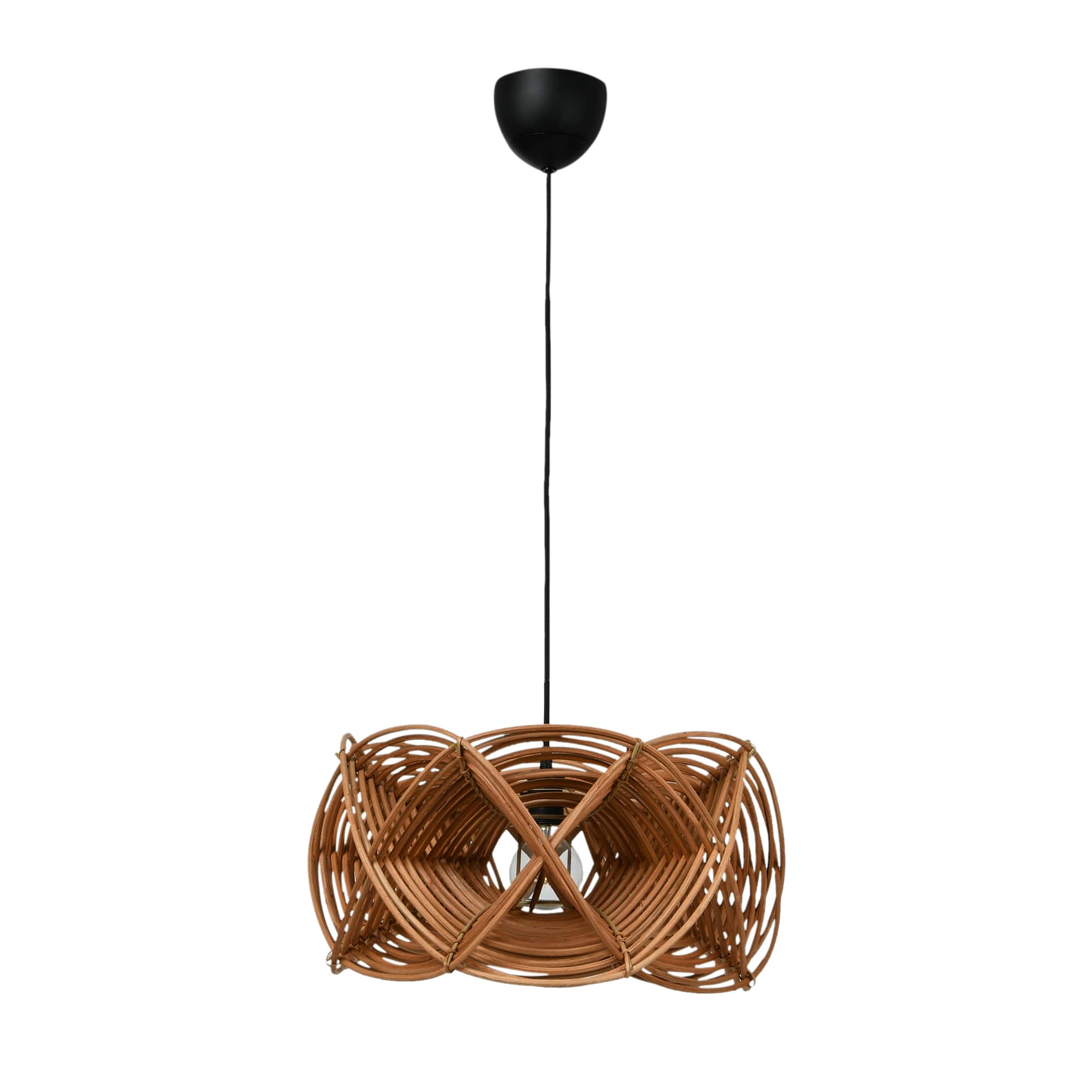 21&#x22; Natural Modern Woven Rattan Ceiling Light