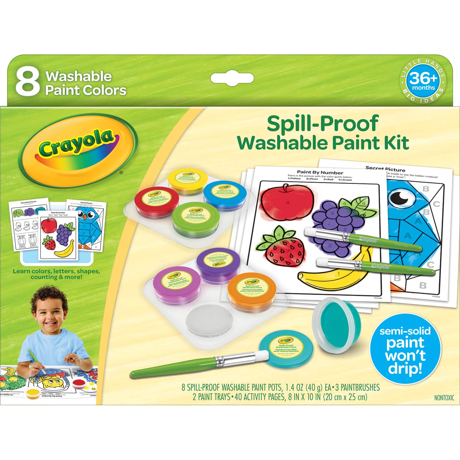 6 Pack: Crayola&#xAE; Spill-Proof Washable Paint Kit
