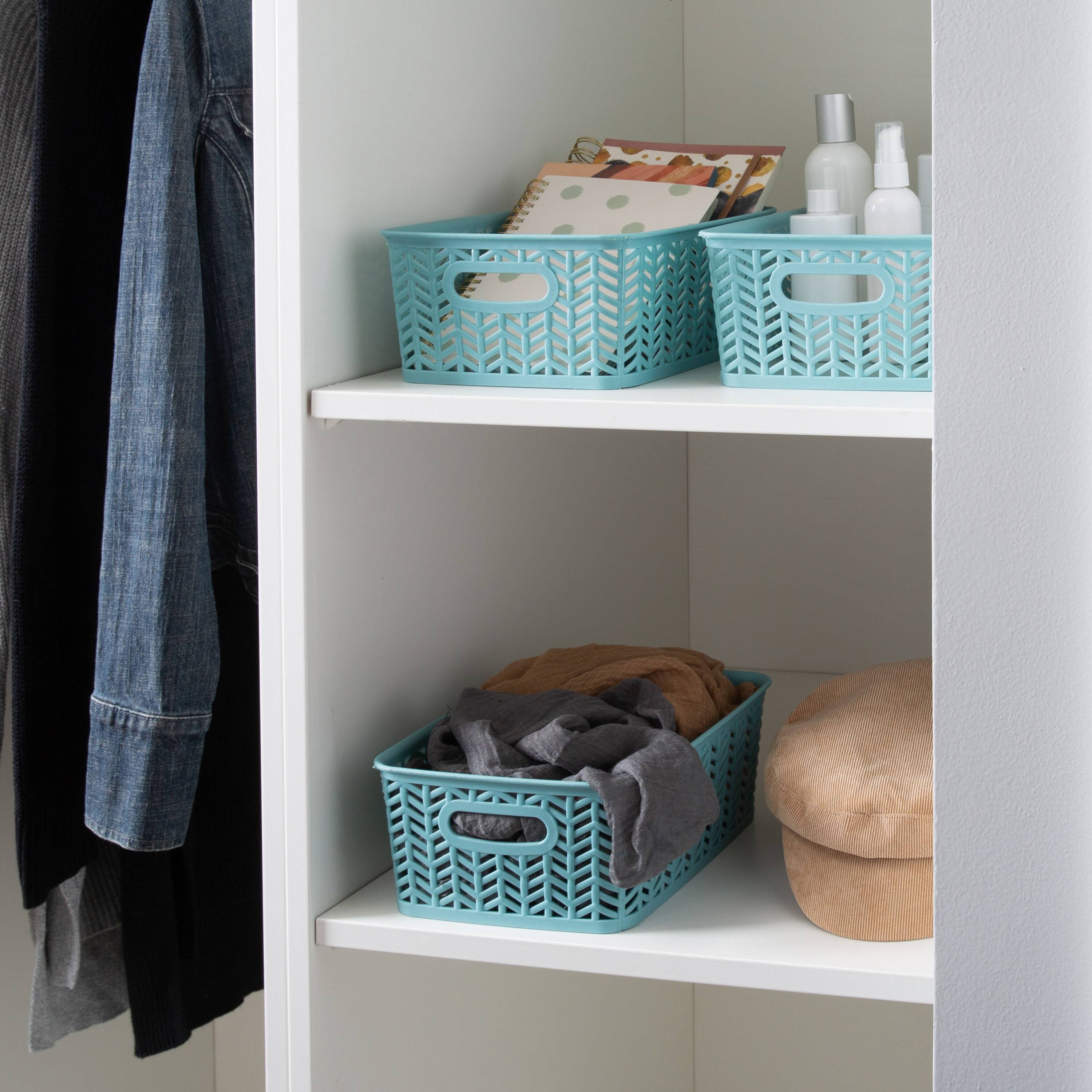 Simplify Small&#xA0;Herringbone Storage Basket, 3ct.