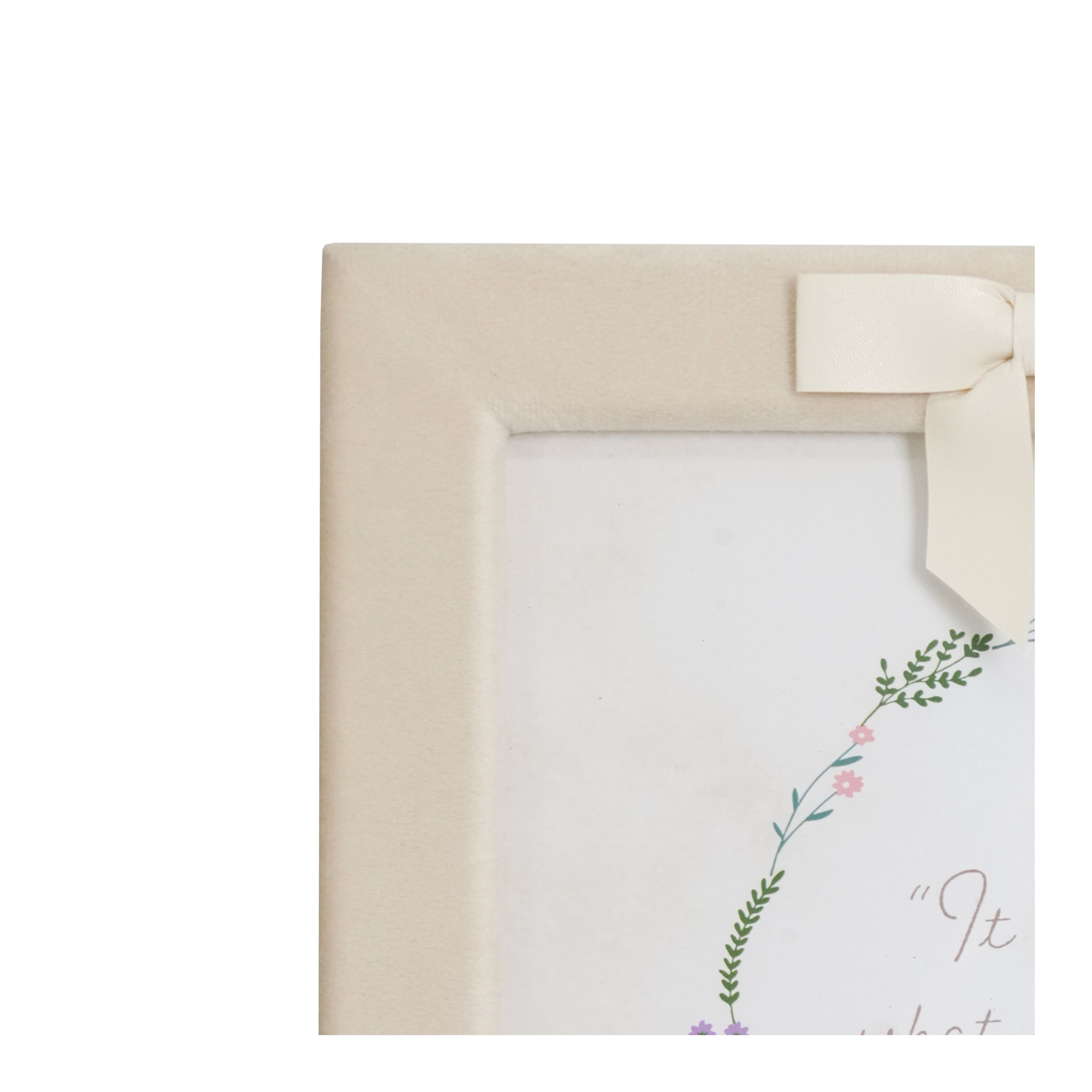 Just Jane 8&#x22; x 10&#x22; Cream Flocked Frame with Bow by Studio D&#xE9;cor&#xAE;