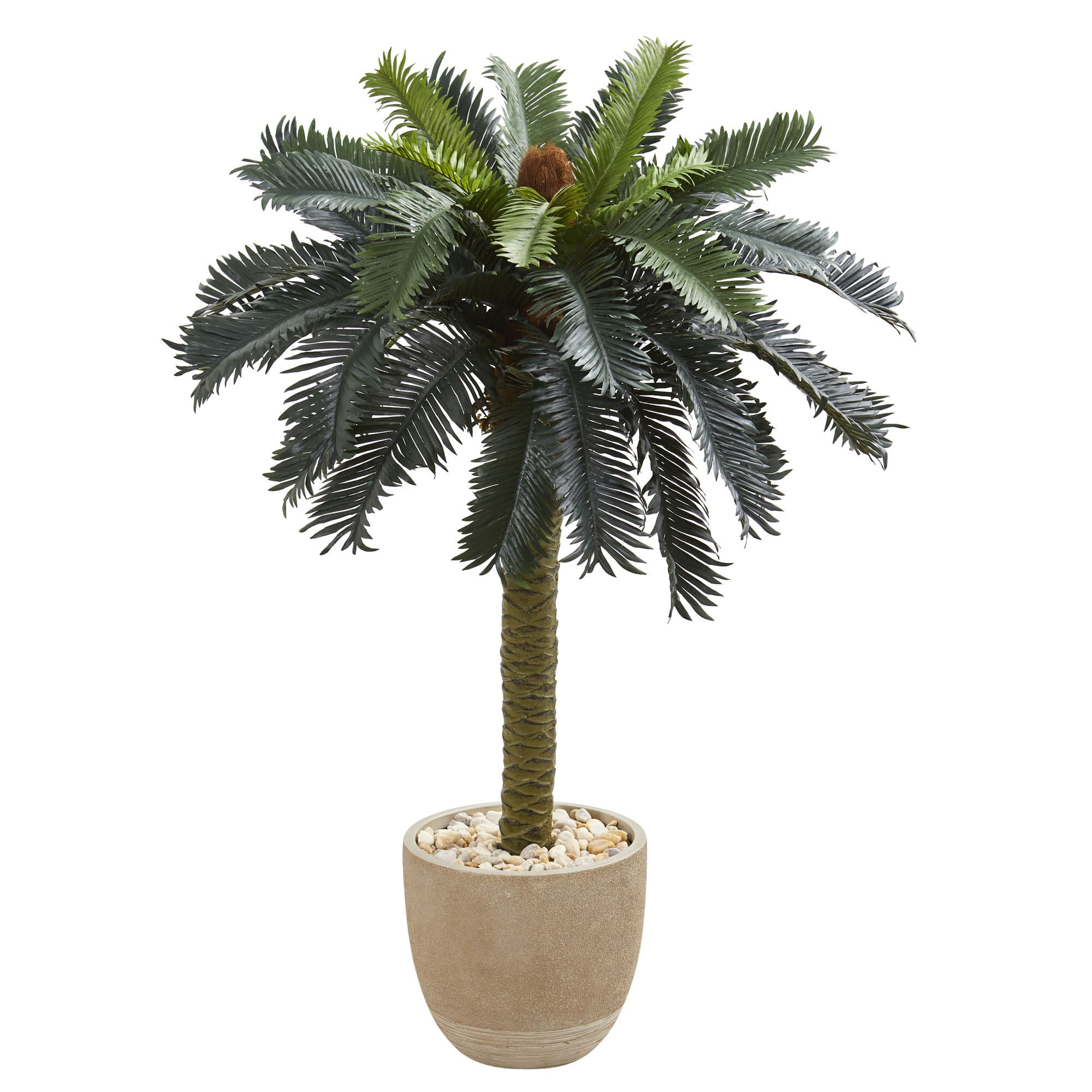 3.5ft. Sago Palm Artificial Tree in Sandstone Planter