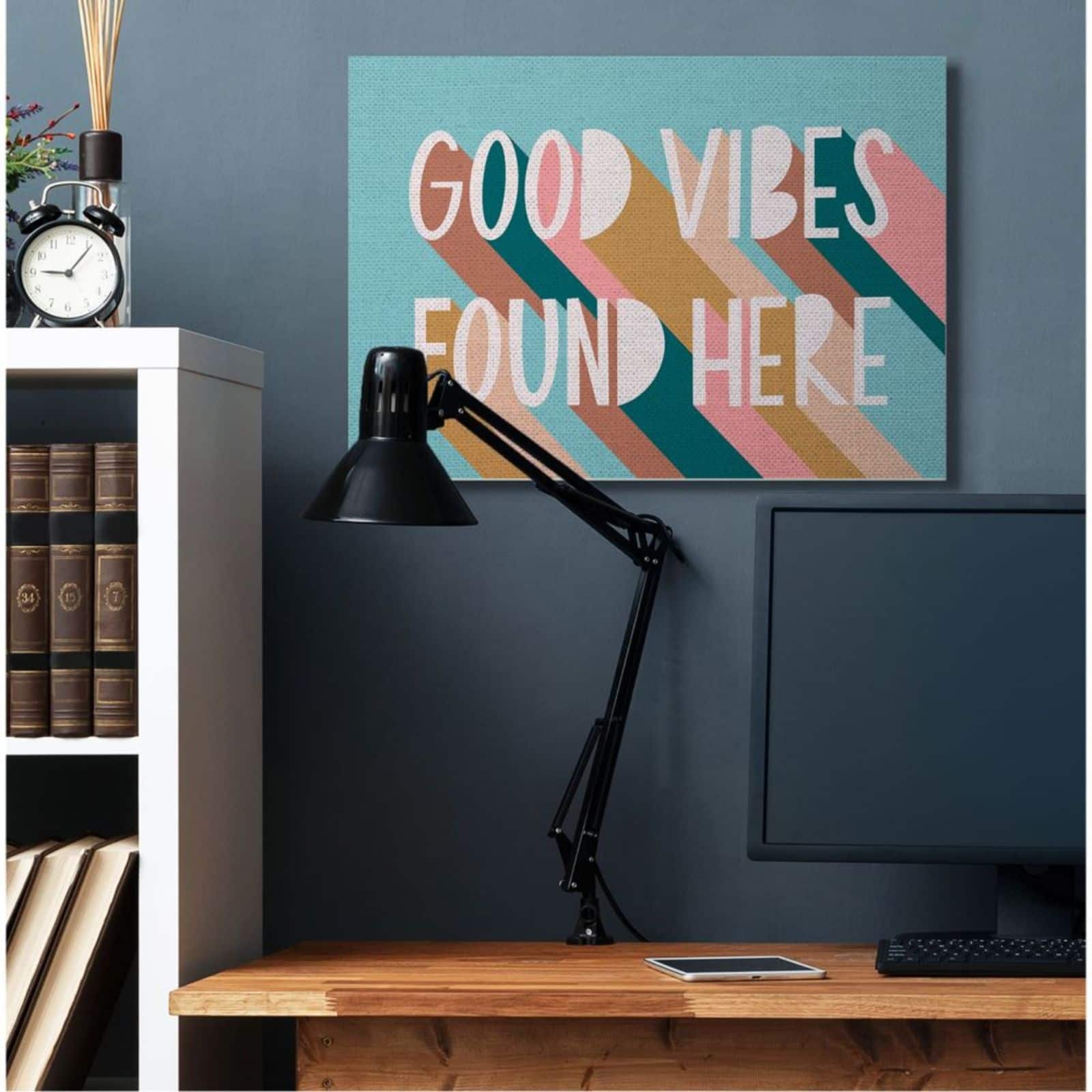 Stupell Industries Good Vibes Found Here Pastel Color Pop Canvas Wall Art