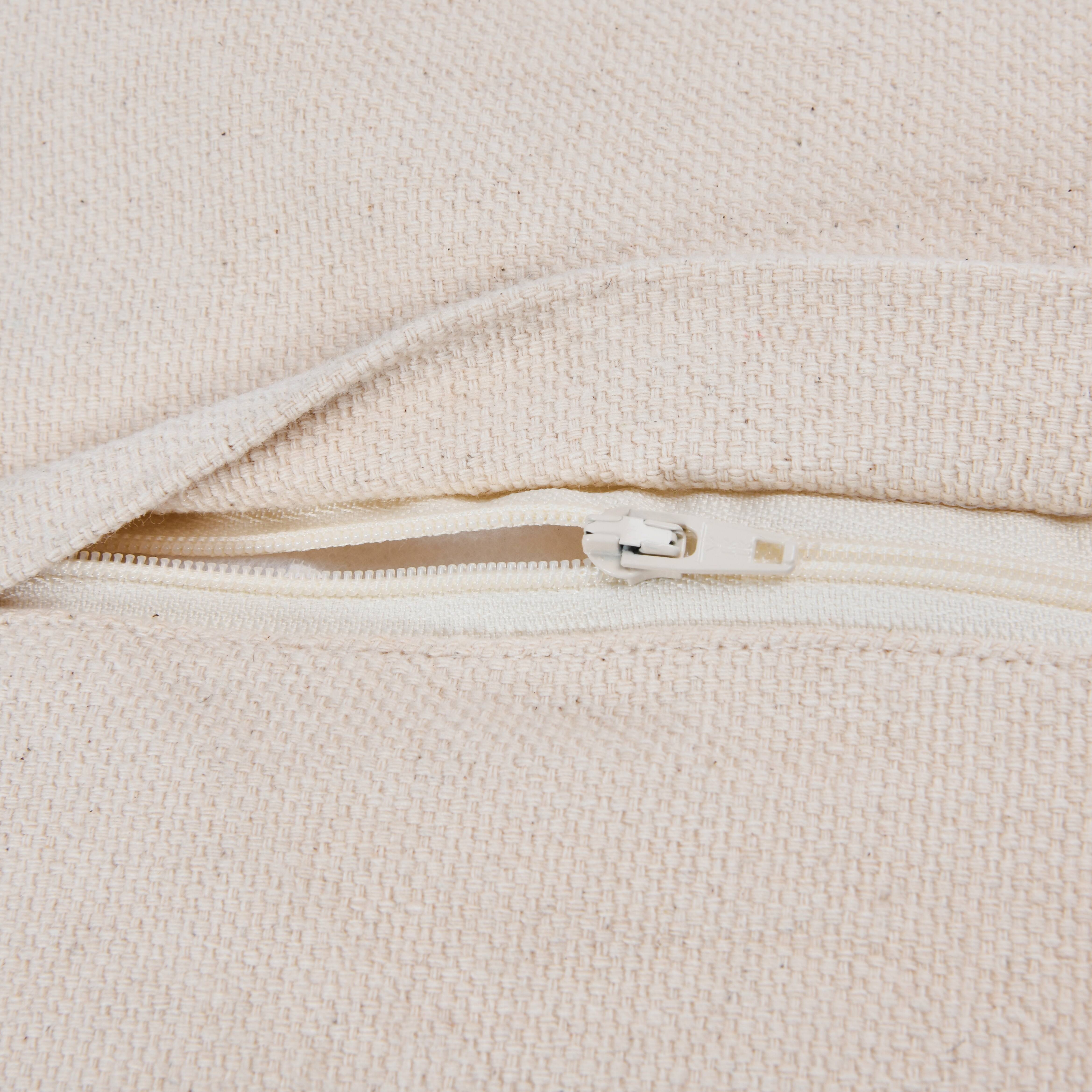 Hello Honey® Cream Cotton Tufted Pillow with Pom Poms