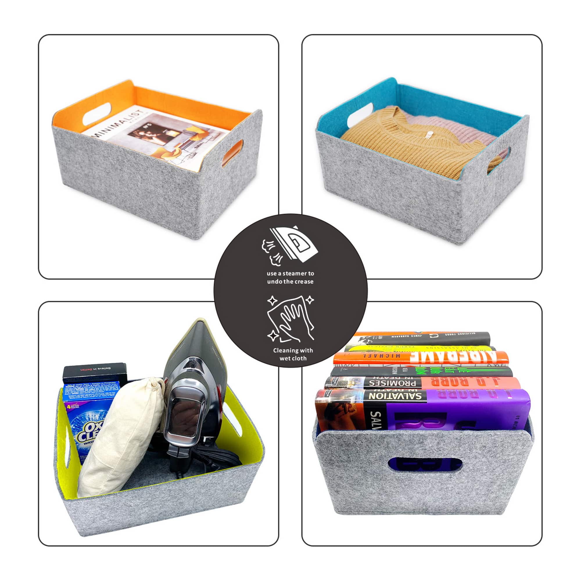 Welaxy Felt 3 Piece Collapsible Storage Bins Michaels