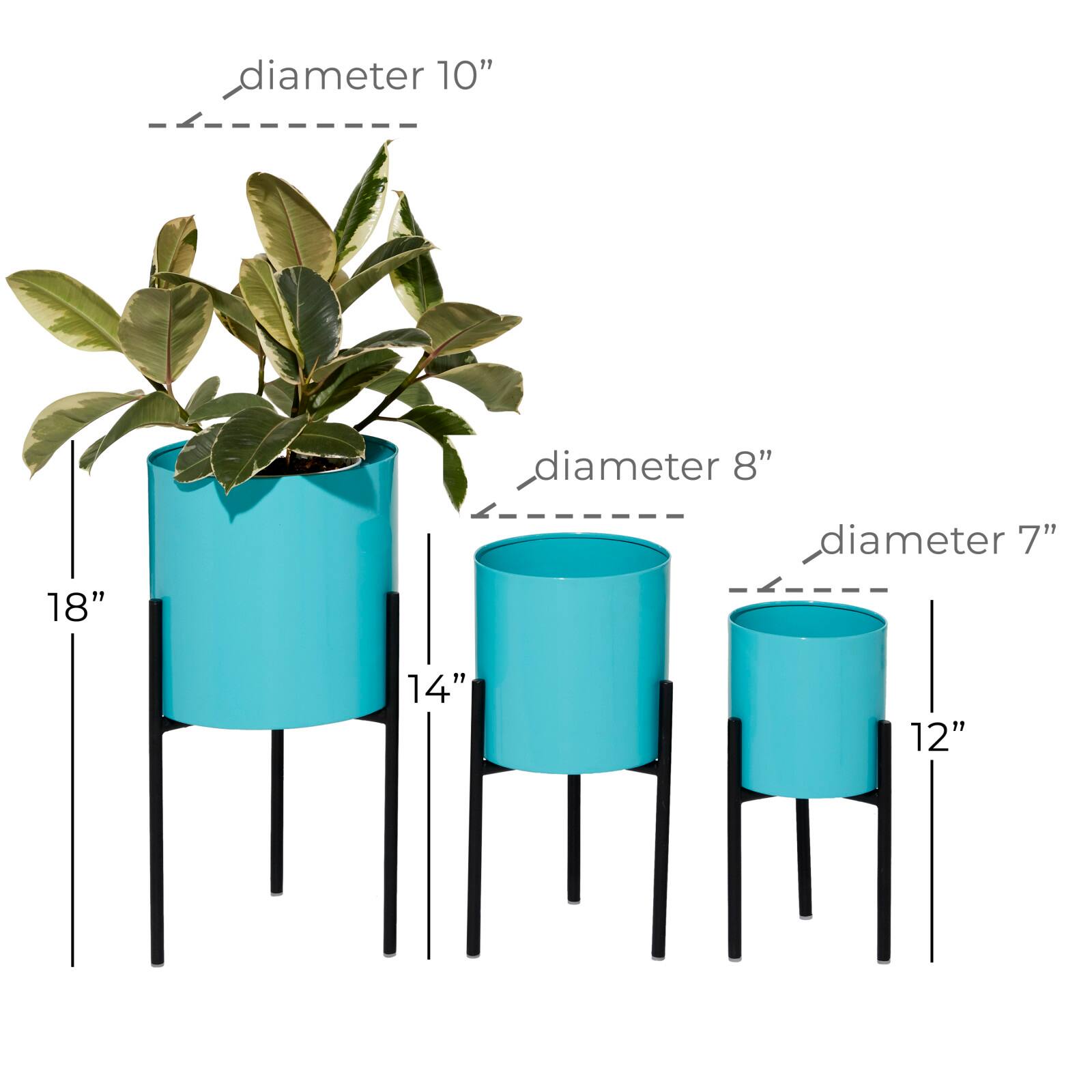 Teal Metal Contemporary Planter Set Michaels