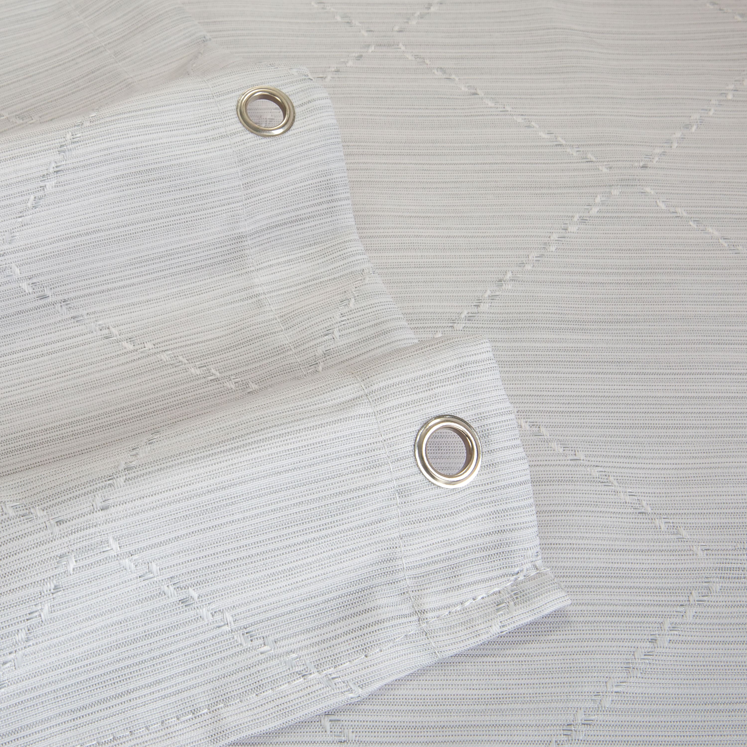 Elle Décor Gray Jacquard Weave Diamond Design Shower Curtain