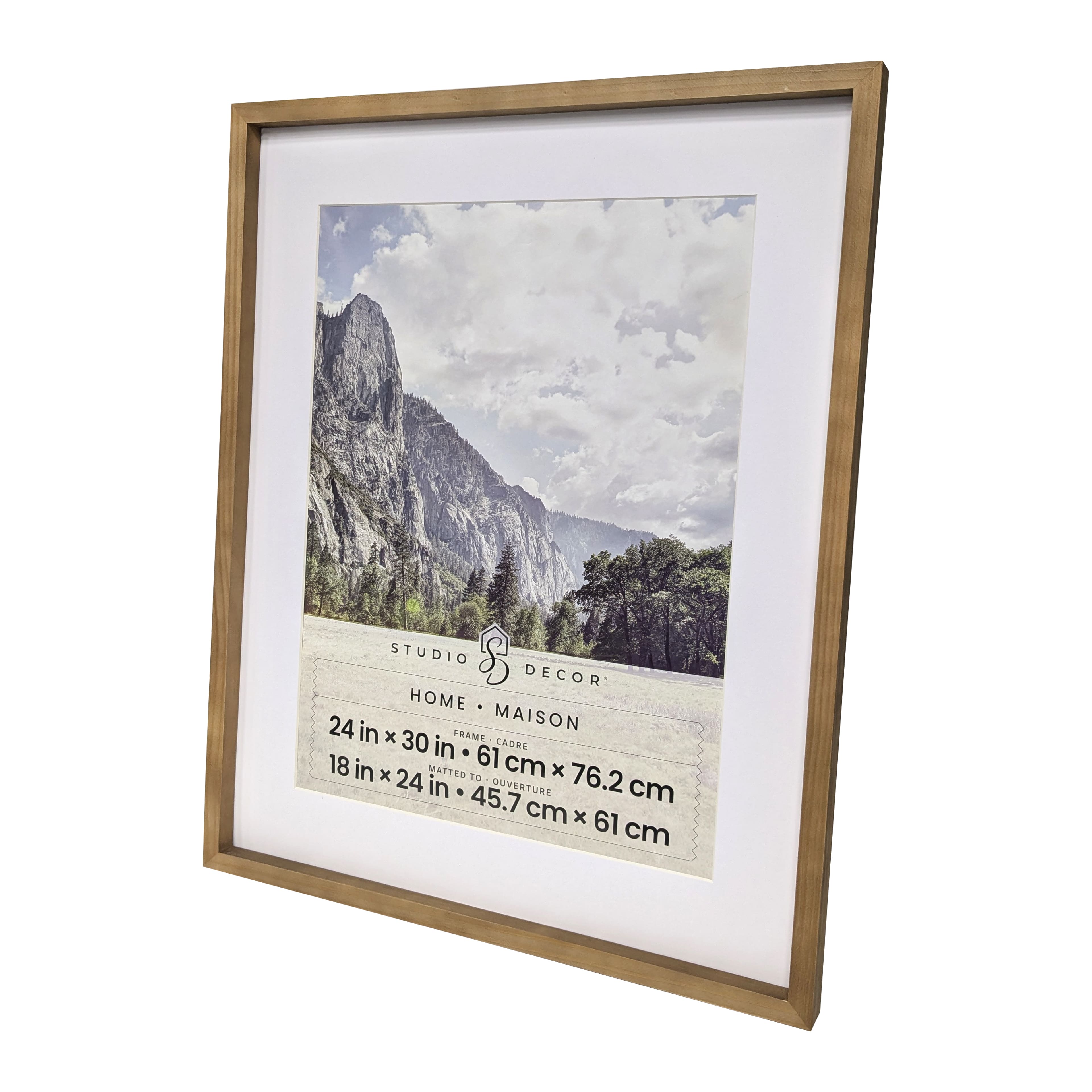 Home Natural Walnut Stain Wood Frame with Mat by Studio D&#xE9;cor&#xAE;