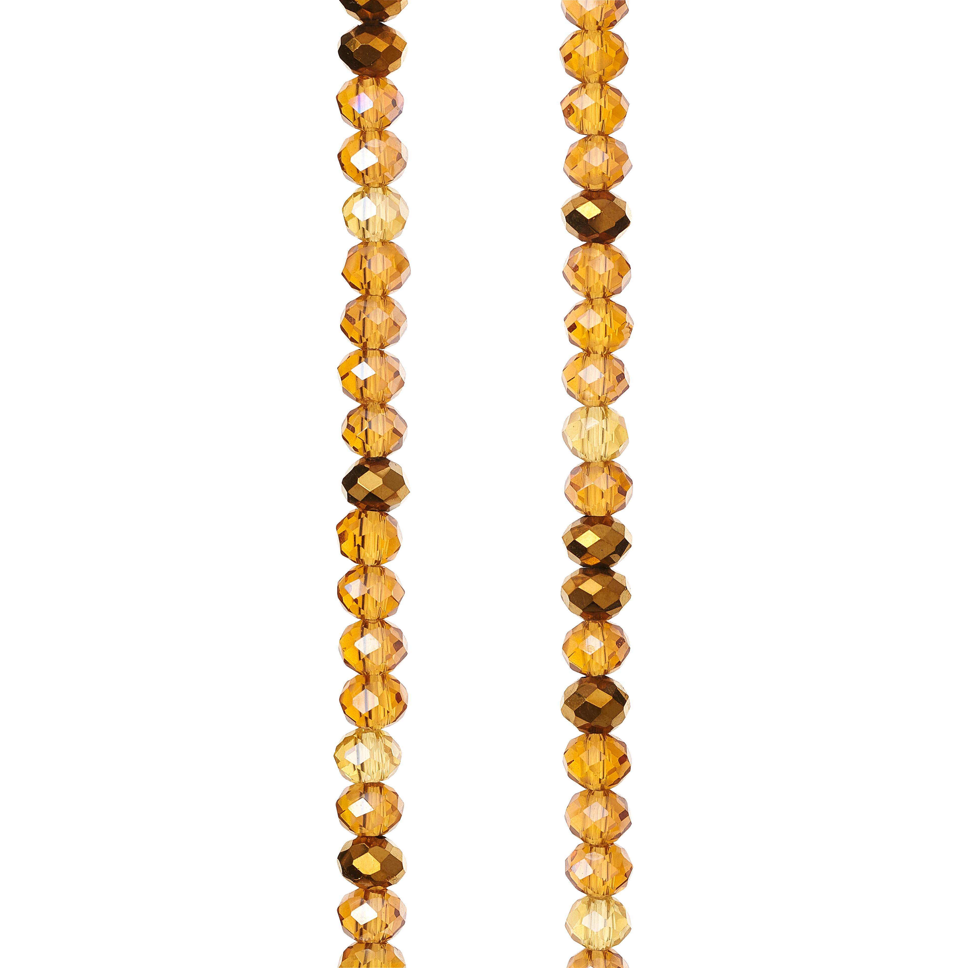 Bead Gallery Amber Rondelle Glass Beads, 3mm