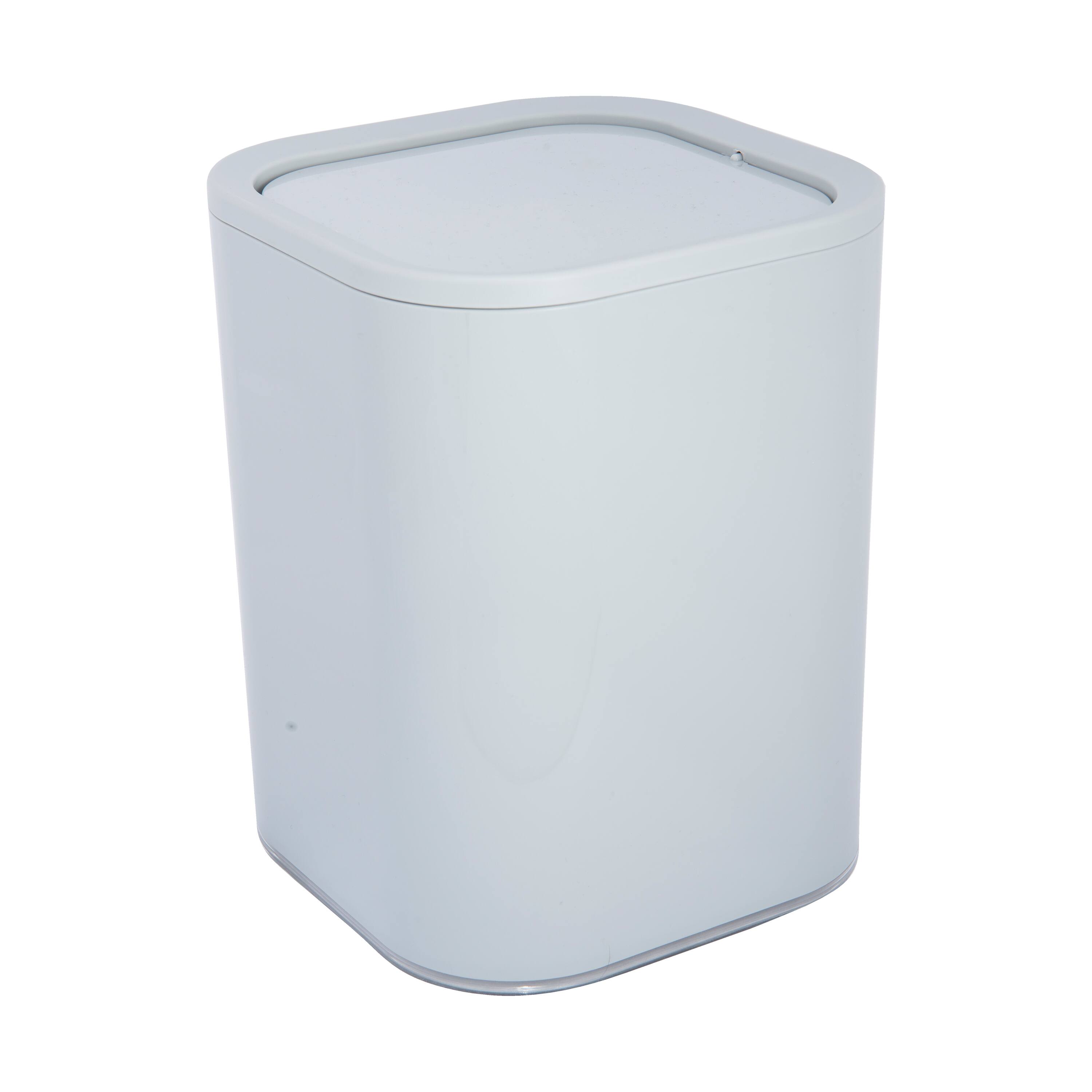 Bath Bliss Gray Acrylic 8L Waste Bin