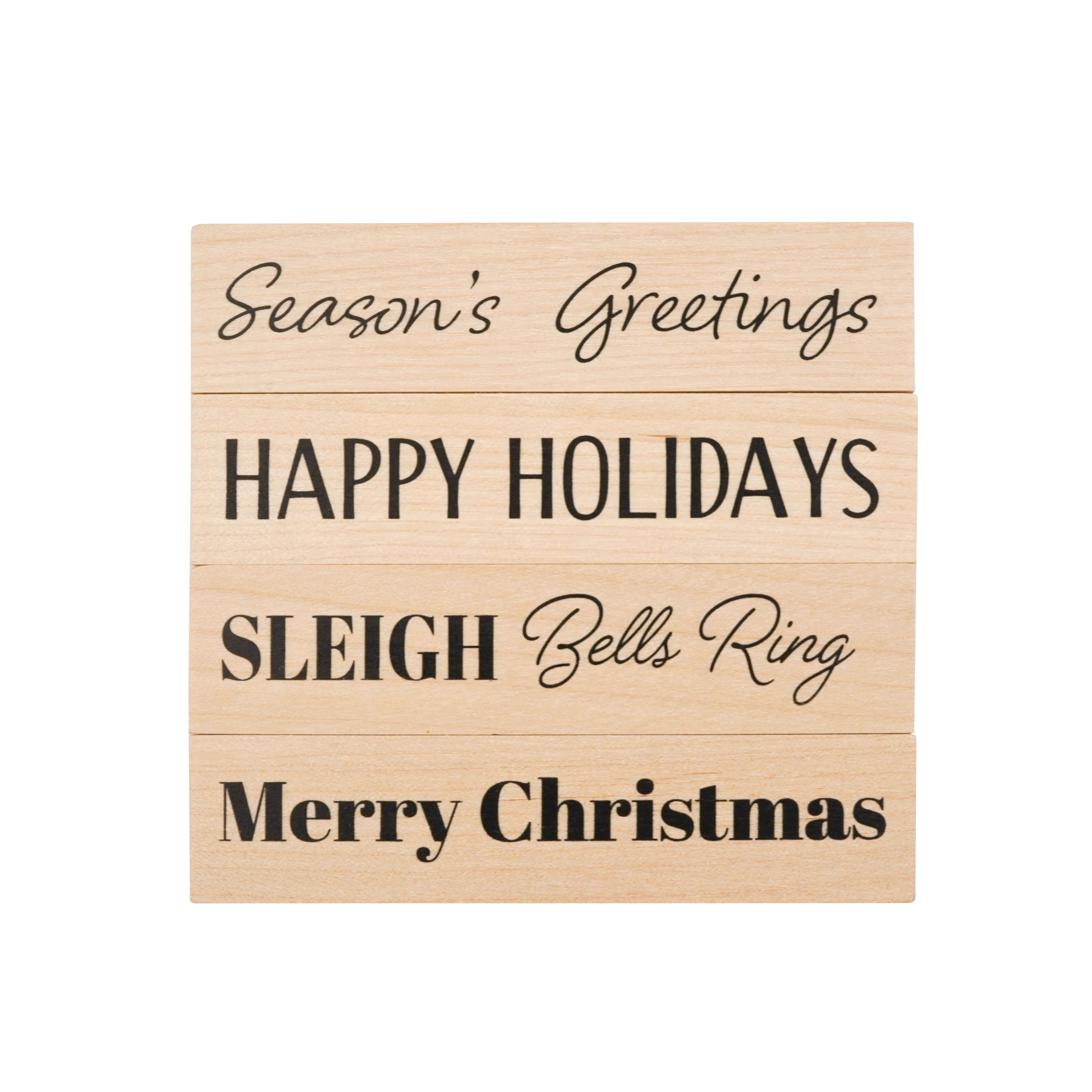 Season&#x27;s Greetings 4 Piece Wood Stamp Set by Recollections&#x2122;