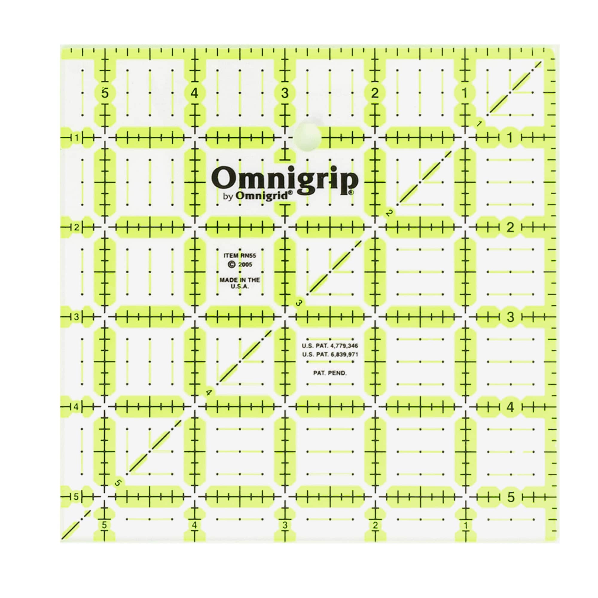 Omnigrip&#xAE; by Omnigrid&#xAE; 5.5&#x22; x 5.5&#x22; Non-Slip Square Quilting Ruler