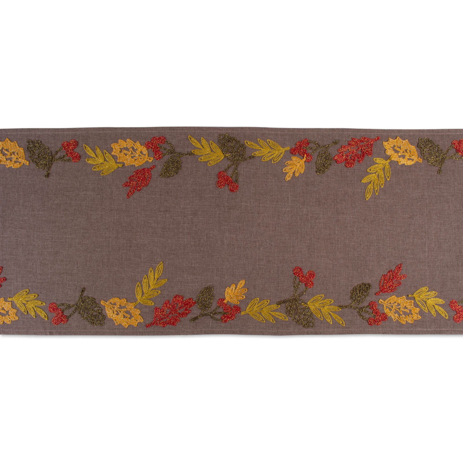 DII&#xAE; 70&#x22; Shimmering Leaves Embroidered Table Runner