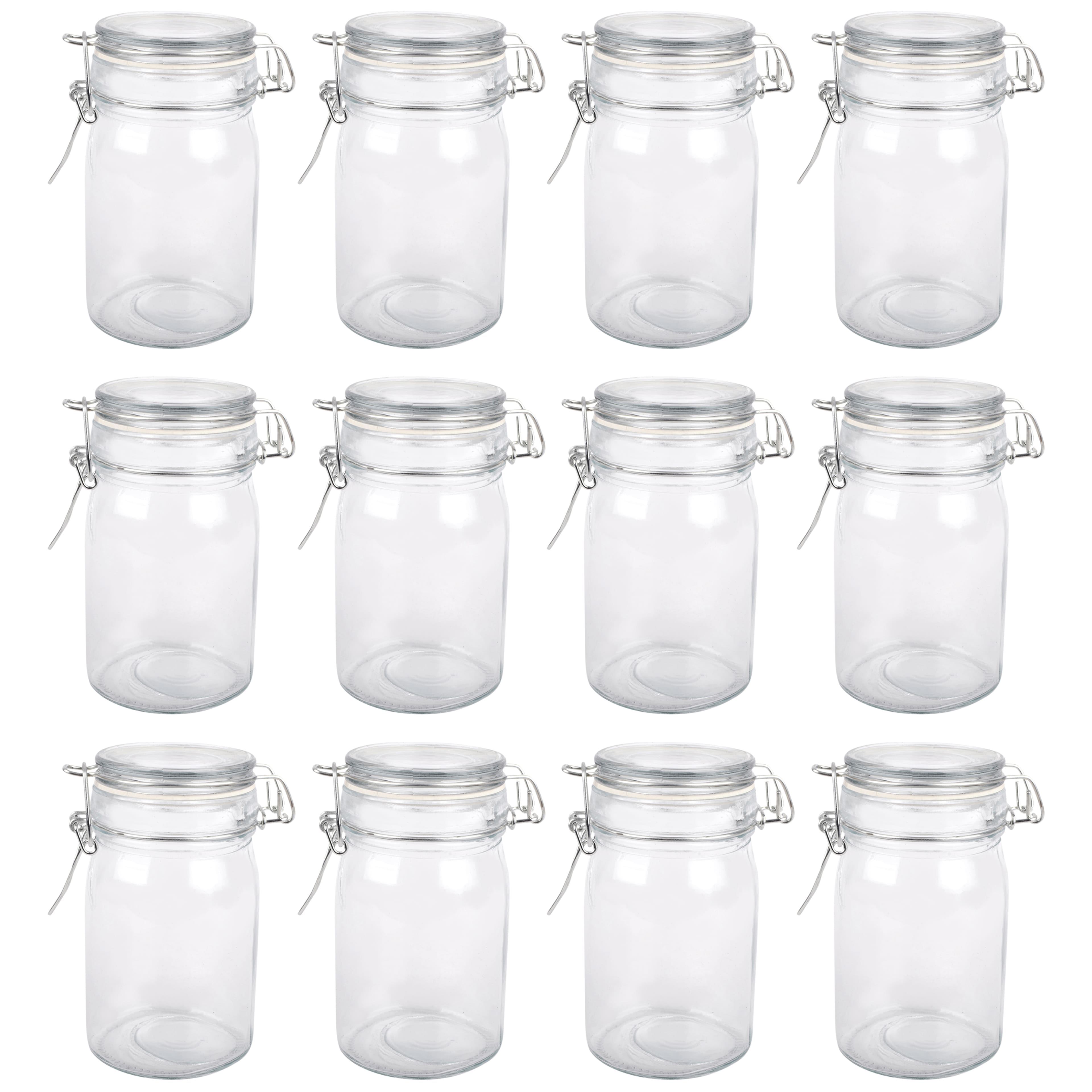 12 Pack: Round Glass Jar with Latch by Ashland®