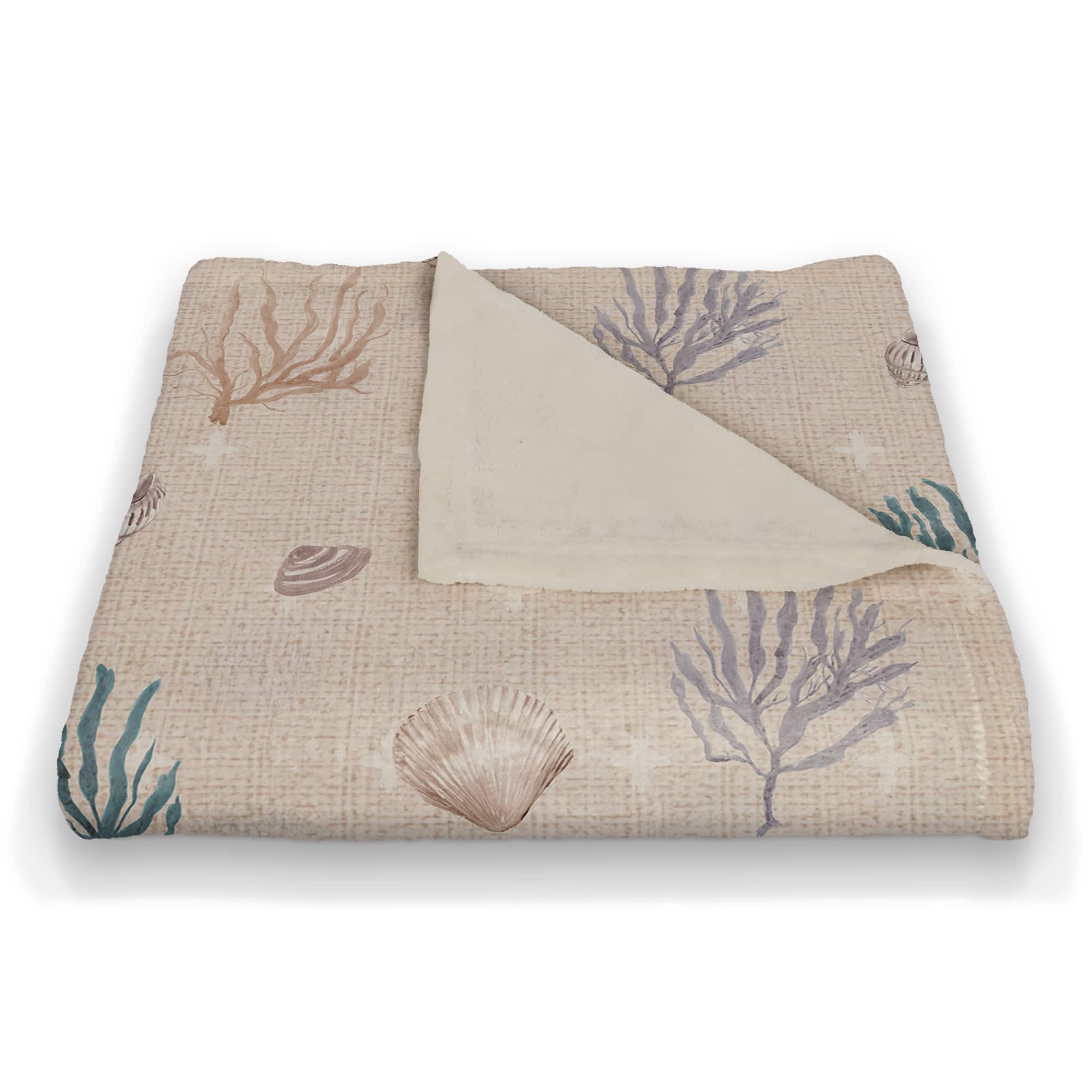 Multi Shell Coral &#x26; Plus Coral Fleece Blanket