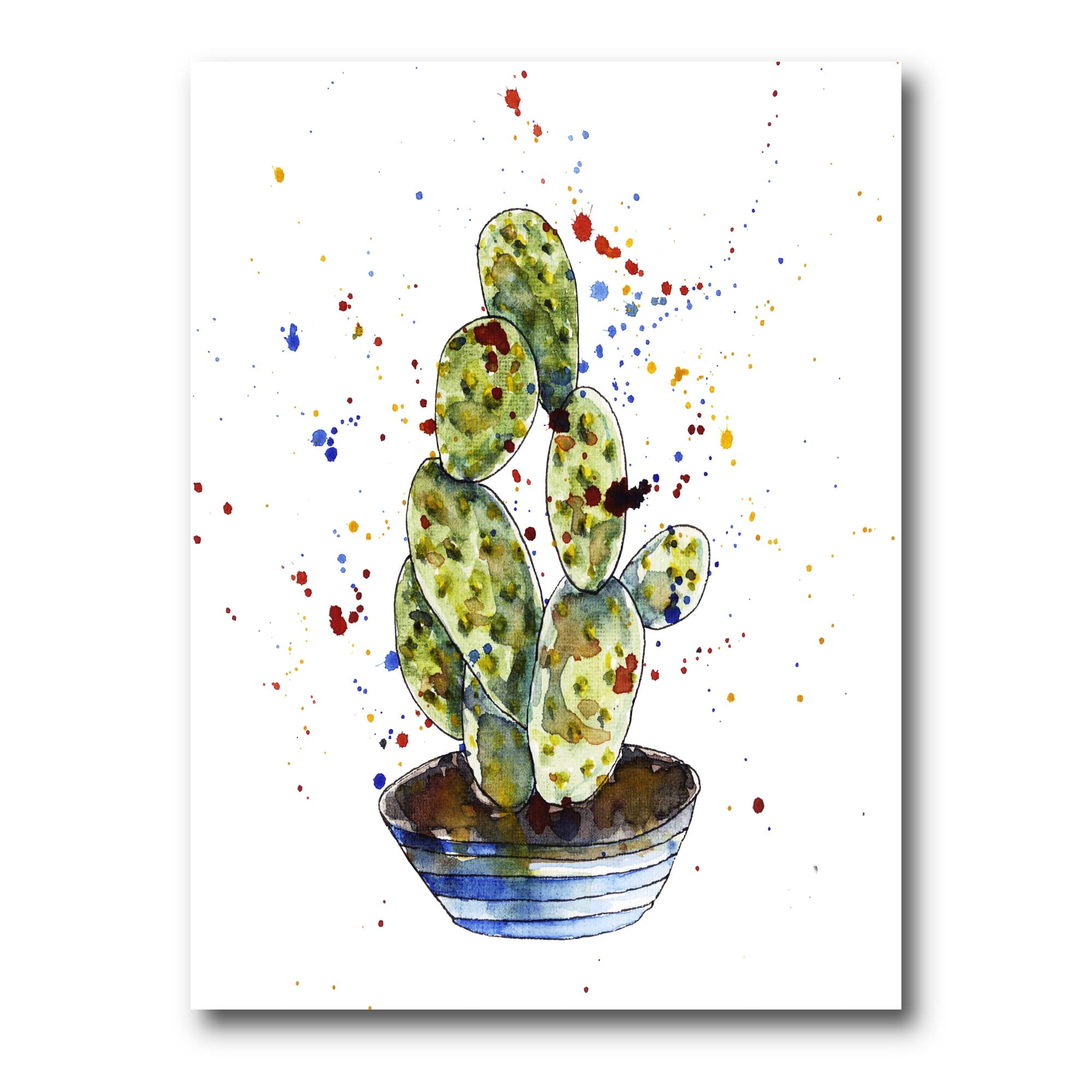 Designart - Cactus Houseplant - Traditional Canvas Wall Art Print