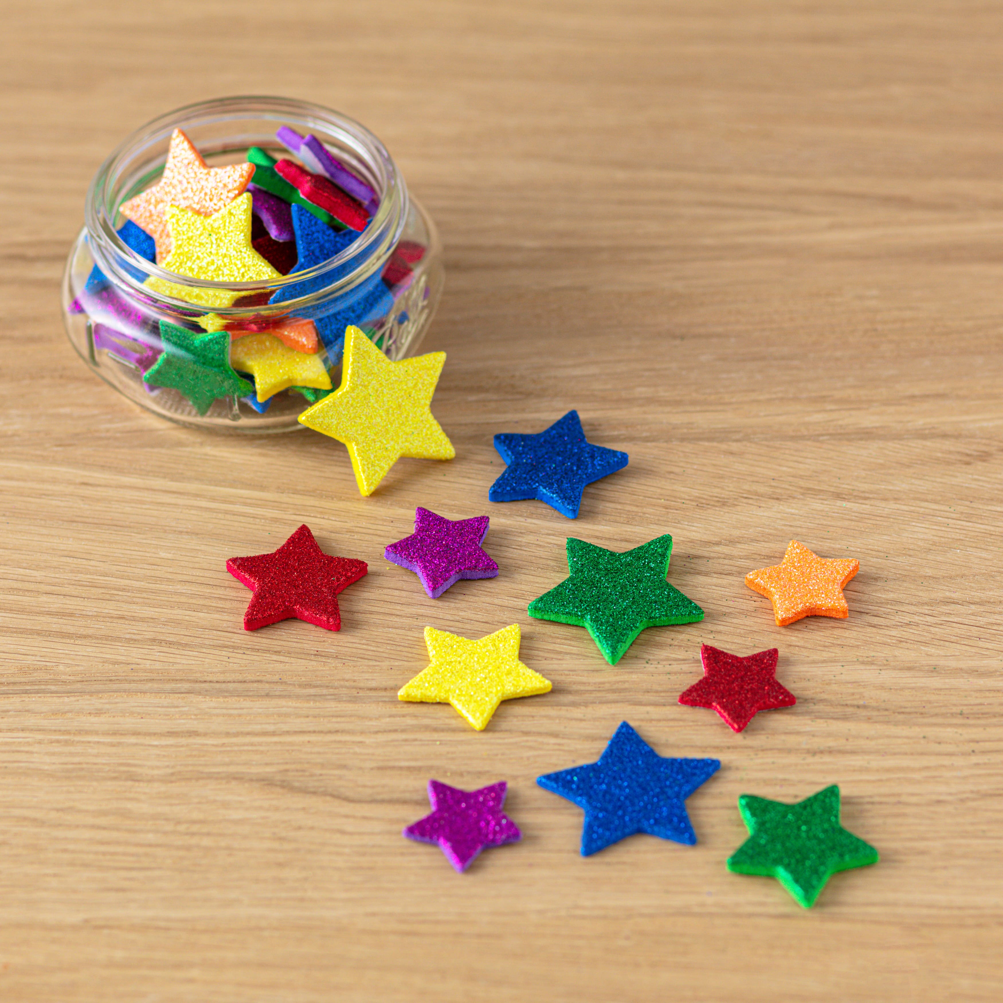 12 Packs: 150 ct. (1,800 total) Glitter Star Foam Stickers by Creatology&#x2122;