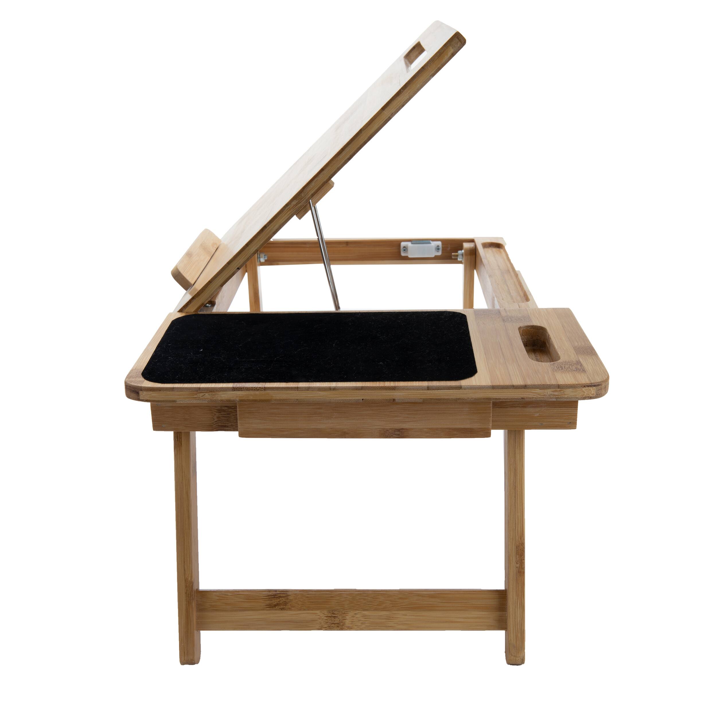 Mind Reader Bamboo Adjustable Lap Desk with Foldable Legs
